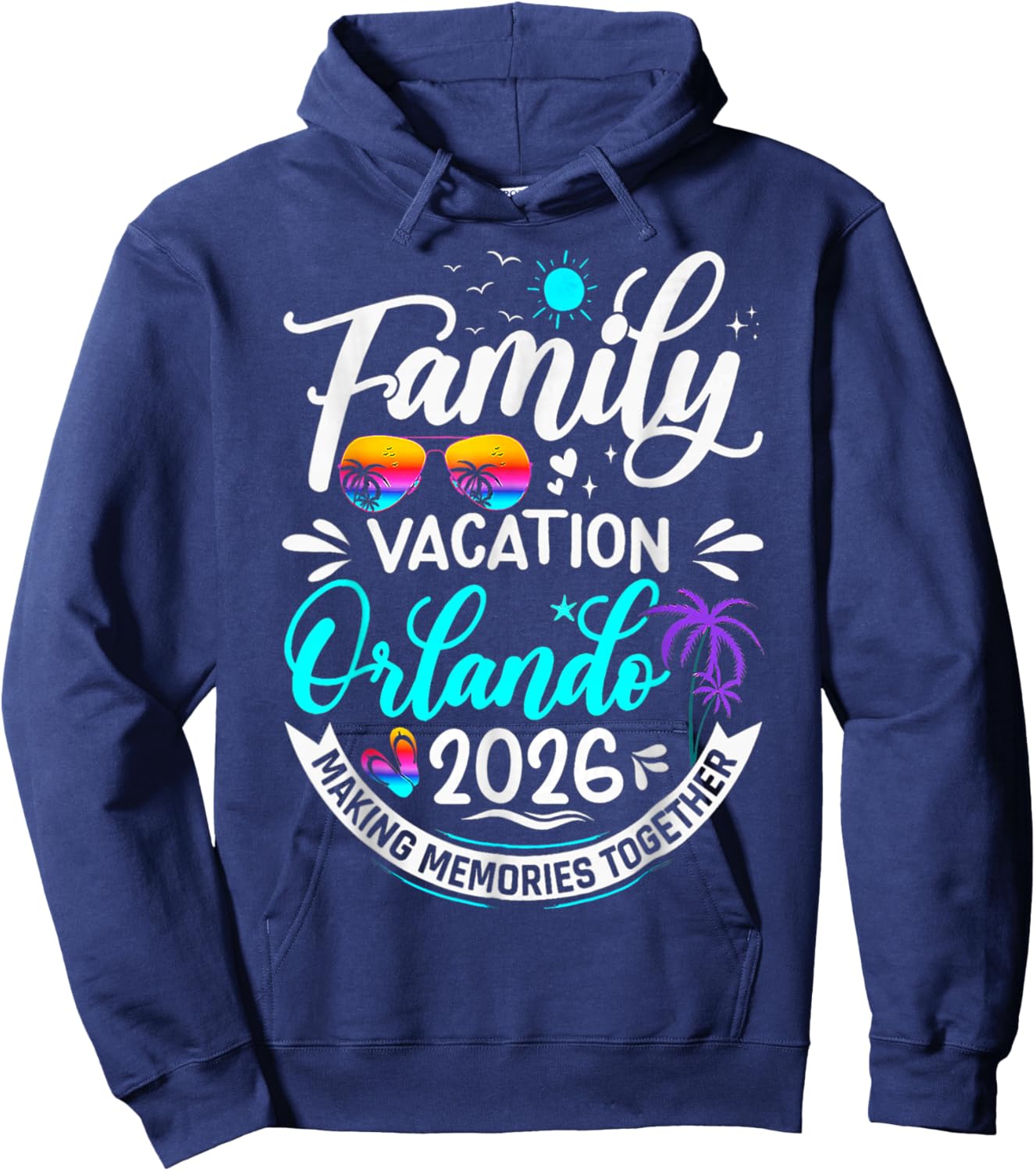 Family Vacation Orlando 2026 Beach Summer Vacation 2026 Hoodie - Hoodie | Navy