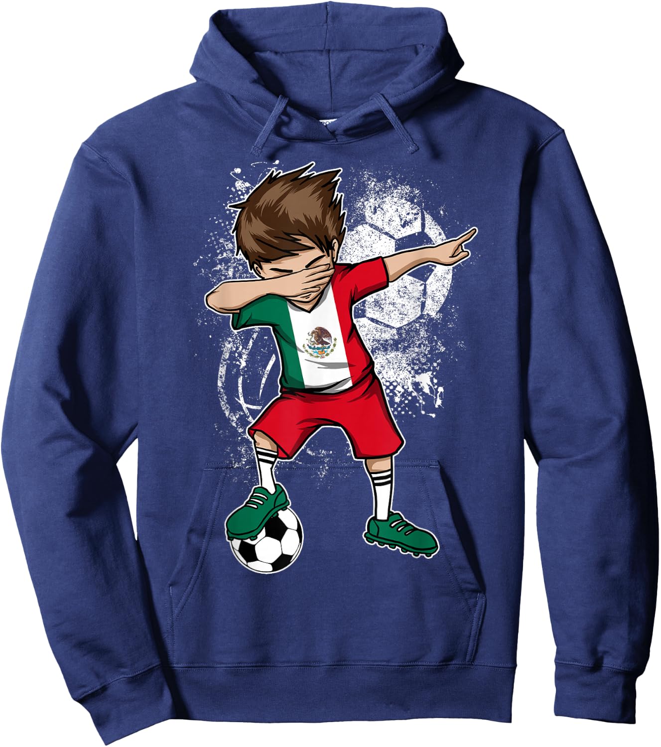 Dabbing Boy Mexico Soccer Shirt Jersey Mexican Football Hoodie - Hoodie | Navy