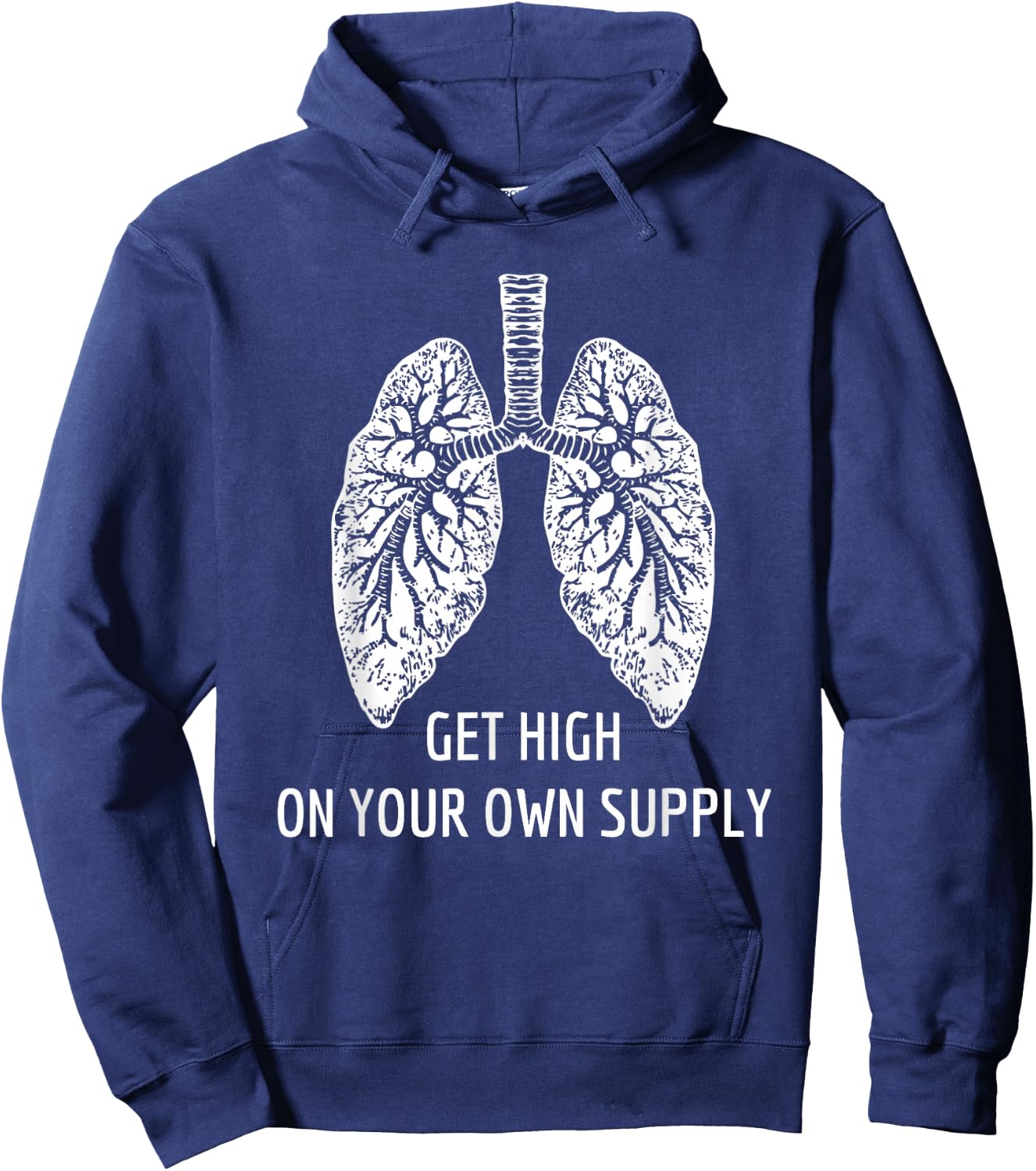 Get High On Your Own Supply Mindful Breathing T Shirt Hoodie - Hoodie | Navy