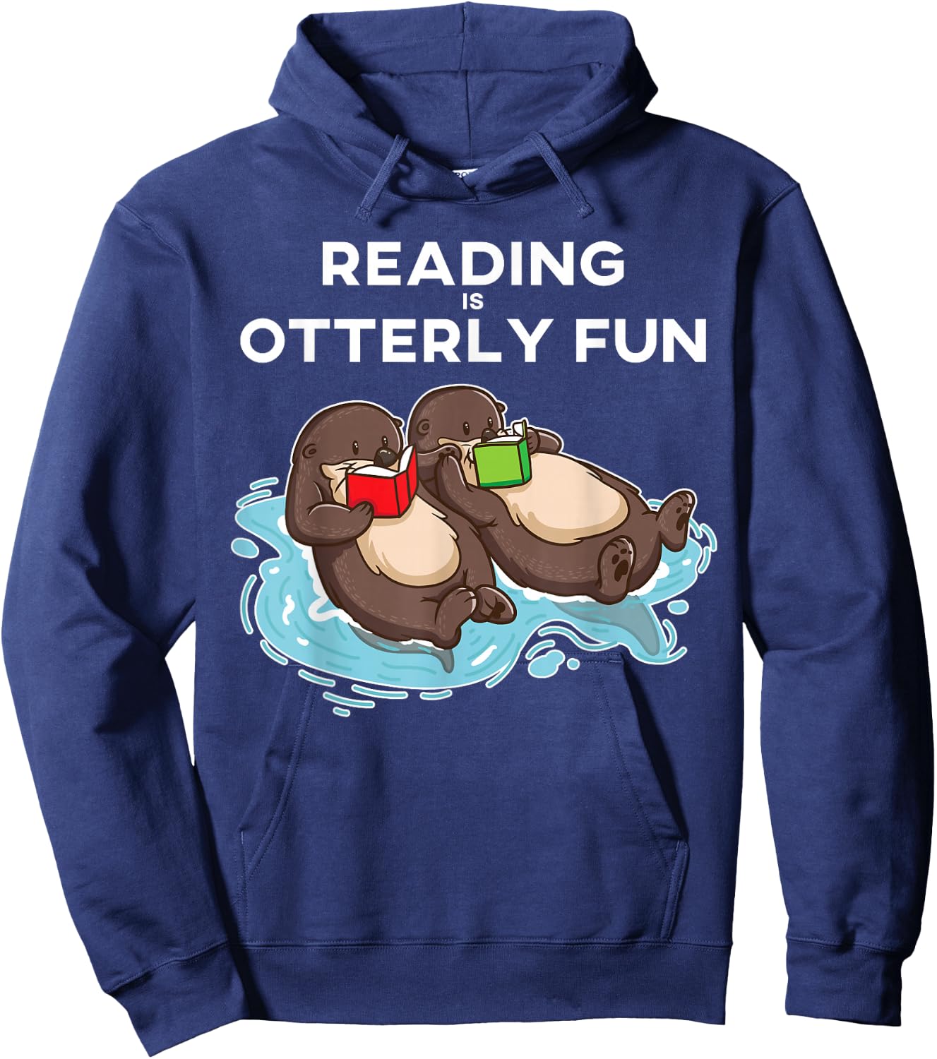 Sea Otter Book Reading Gift Shirt for Bookworm Teachers Hoodie - Hoodie | Navy