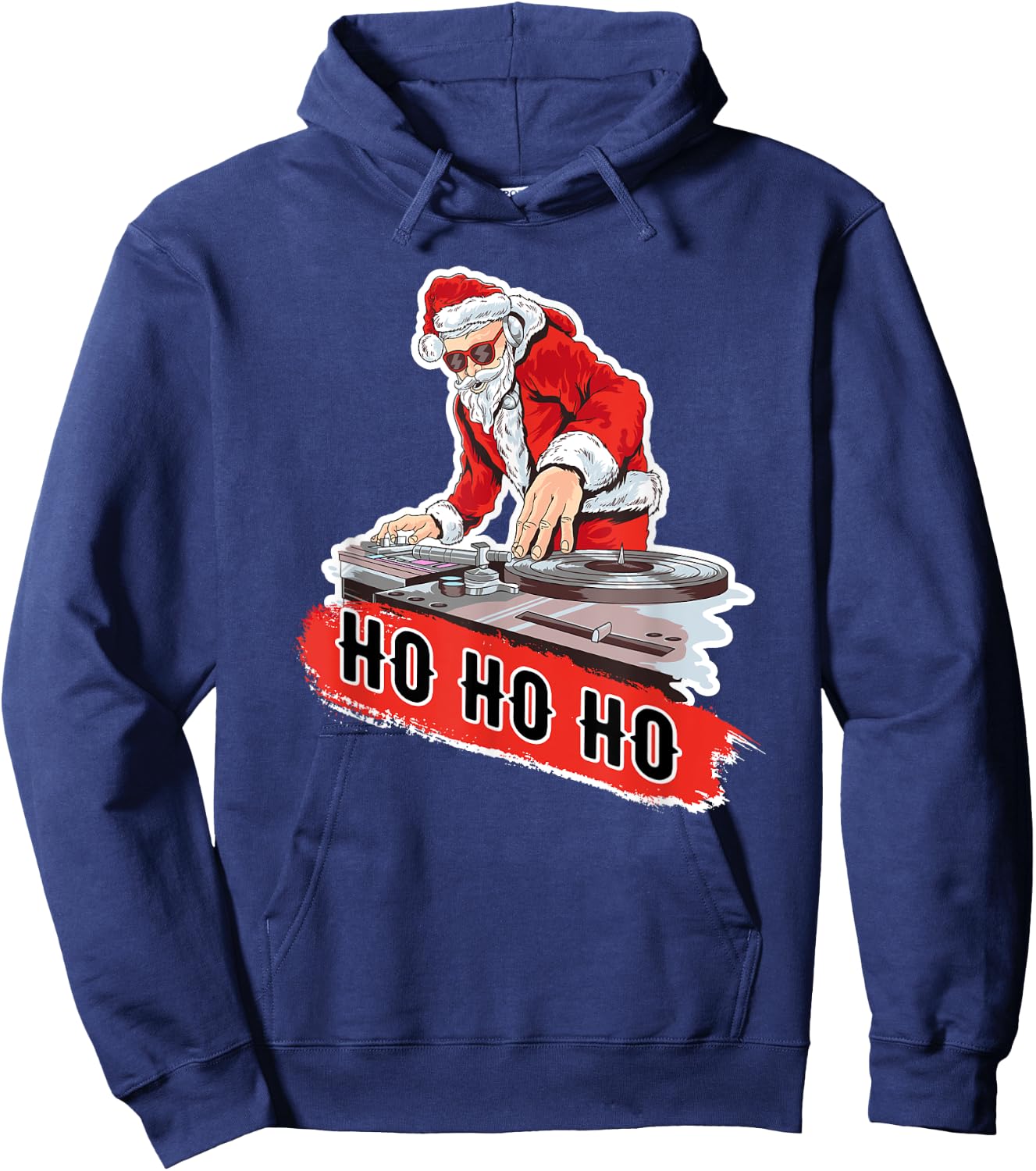 DJ Santa Christmas T Shirt Funny Disc Jockey X Mas Party Hoodie - Hoodie | Navy