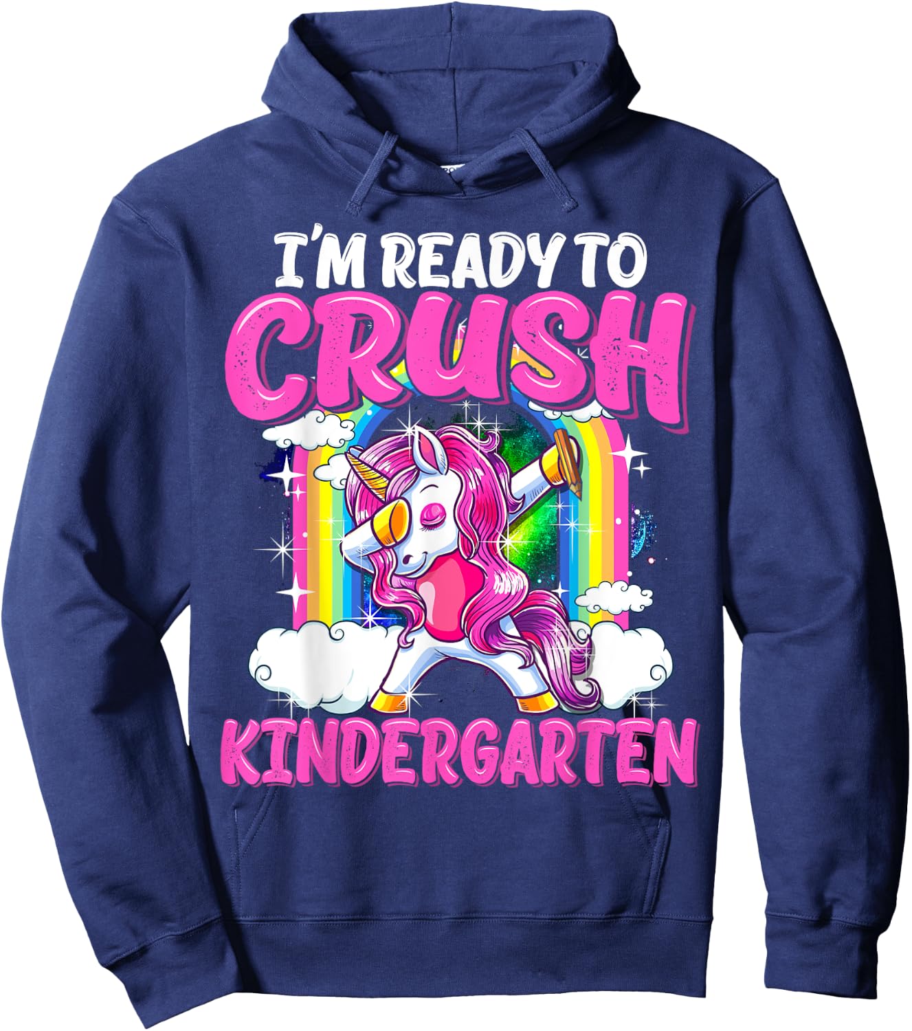 Kindergarten Dabbing Unicorn Back To School Girls Gift Hoodie - Hoodie | Navy