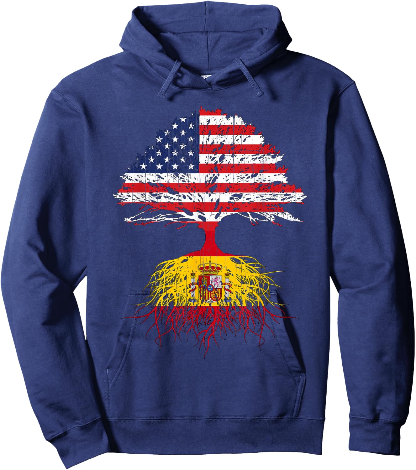 Spanish Roots American Grown Spain Shirt Women Kids Hoodie - Hoodie | Navy