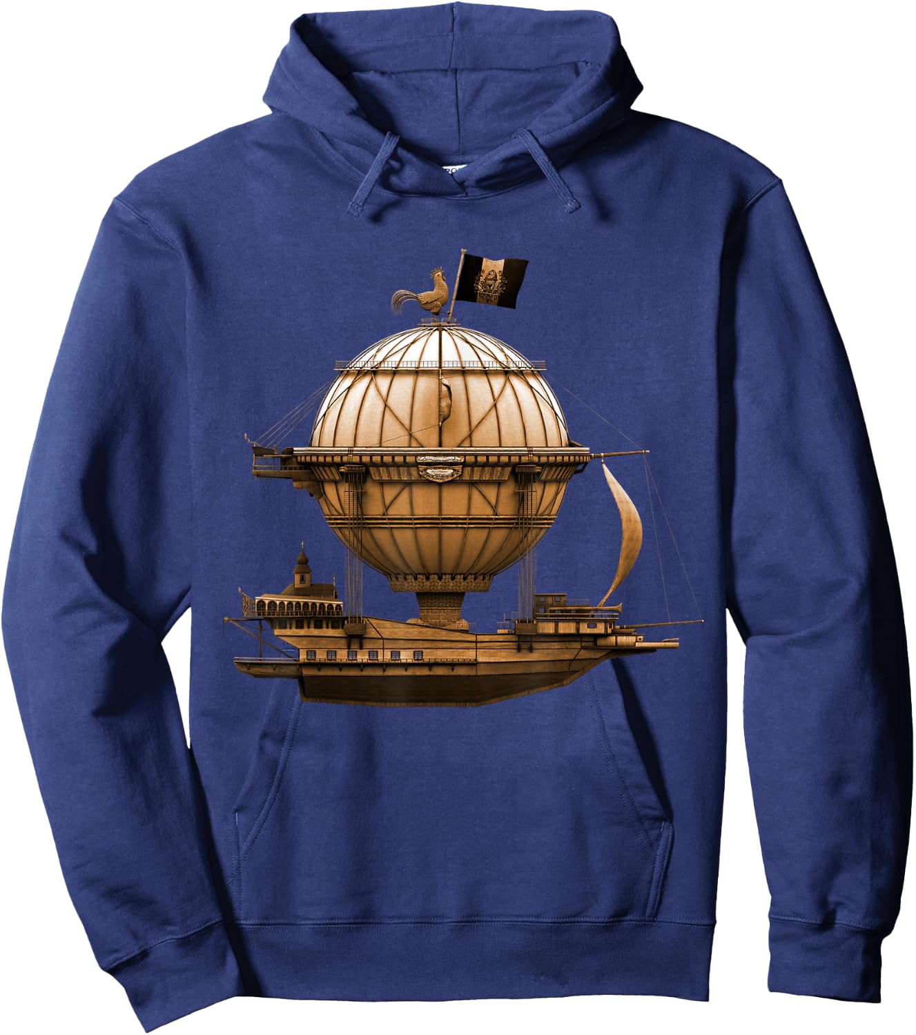 Steampunk Vintage Hot Air Balloon Airship Retro Steampunk Hoodie - Hoodie | Navy