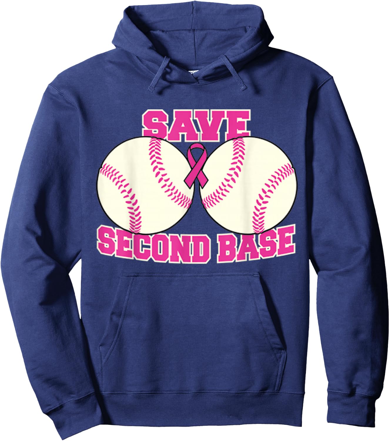 Save The Second Base Breast Cancer Survivor Hoodie - Hoodie | Navy