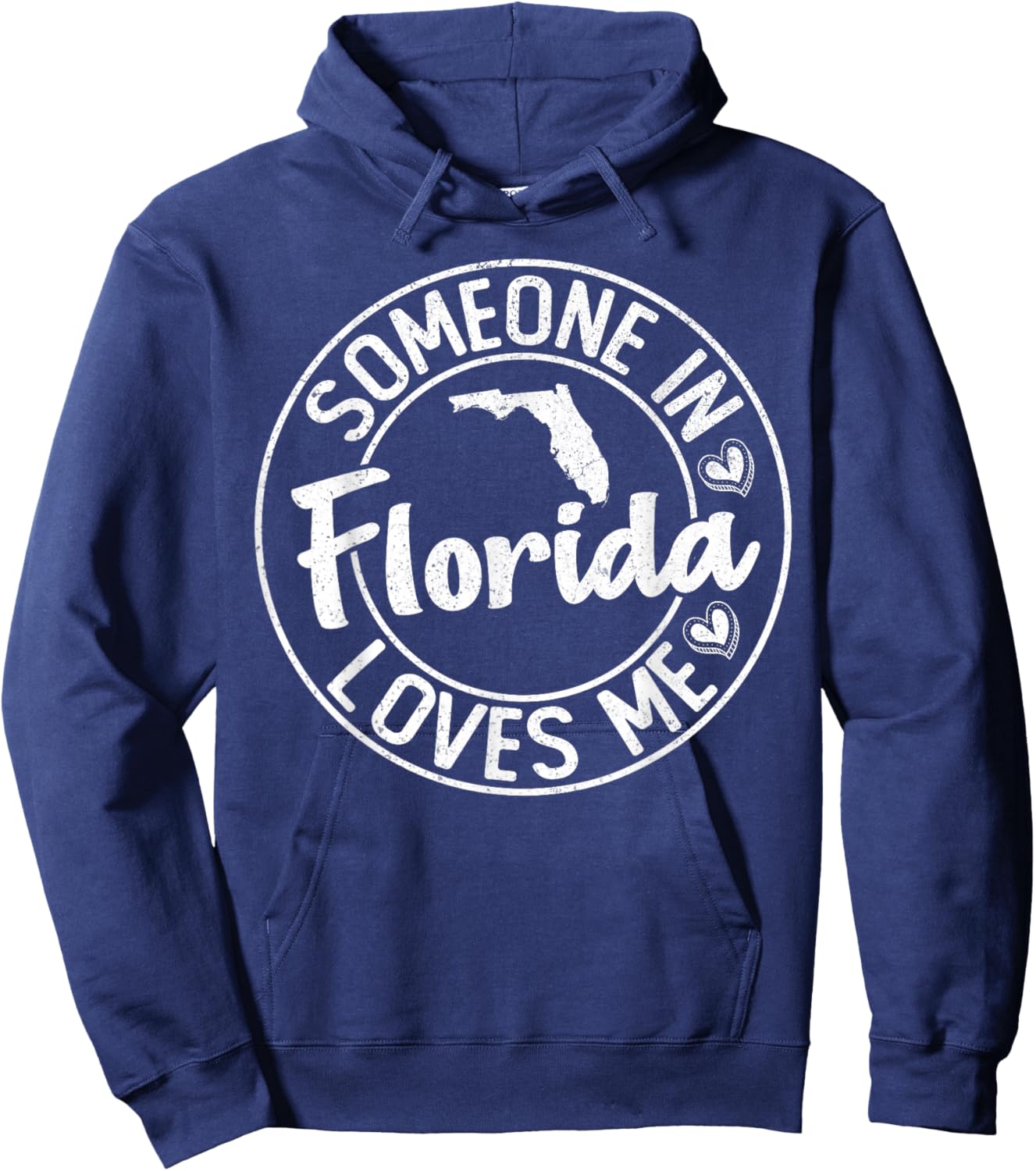 Retro Distressed Funny Someone in Florida Loves Me Hoodie - Hoodie | Navy