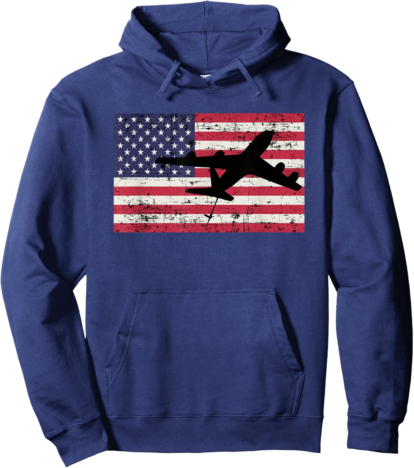 Patriotic KC-135 Stratotanker jet American flag Hoodie - Hoodie | Navy