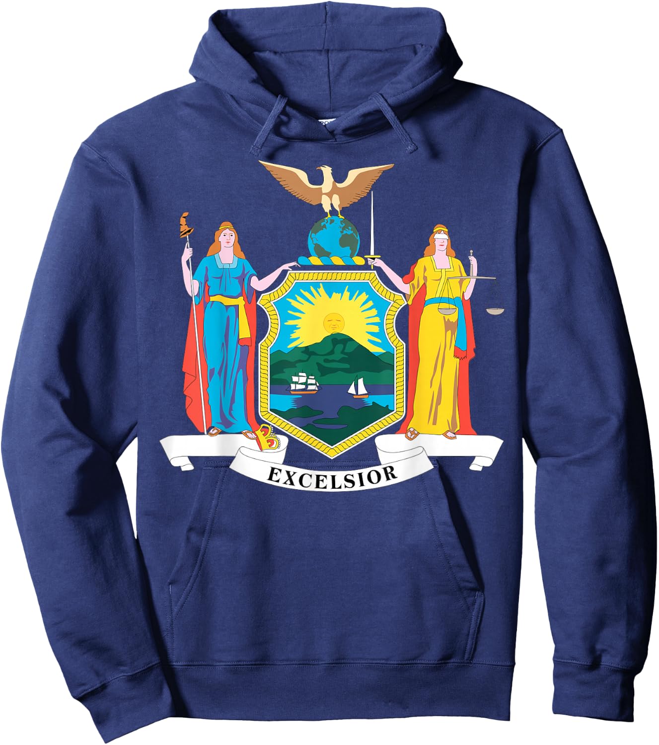 New York NY state Flag USA T Shirt Hoodie - Hoodie | Navy