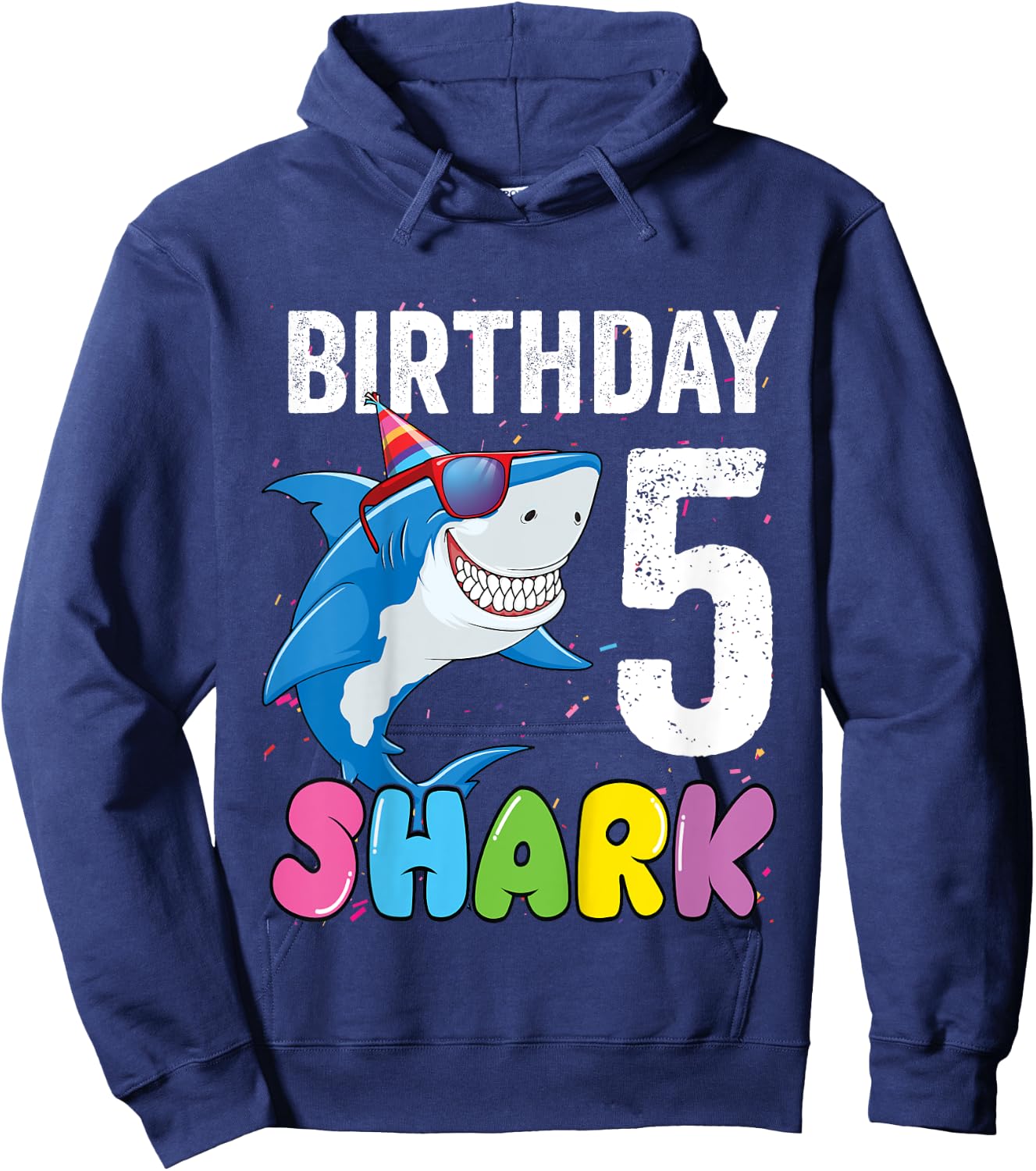 5th Birthday Shark Shirt JawSome Fifth Year Old Kids Hoodie - Hoodie | Navy