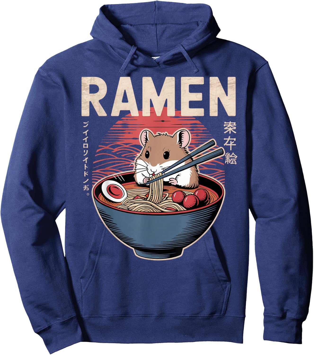Anime Hamster Manga Kawaii Otaku Neko Japanese Ramen Hamster Hoodie - Hoodie | Navy