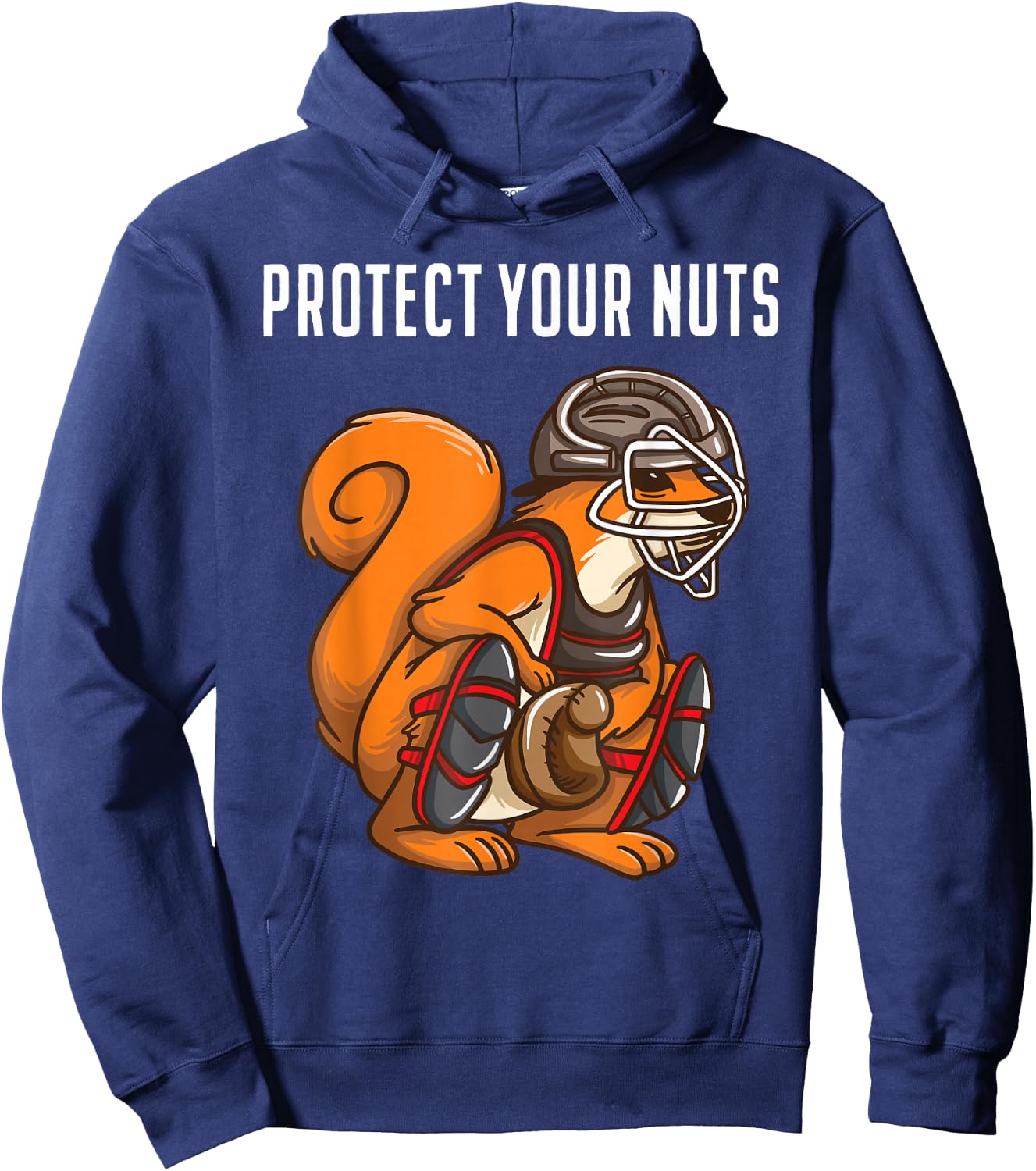 Funny Squirrel Lover Baseball Catcher Gift Boys Girls Animal Hoodie - Hoodie | Navy