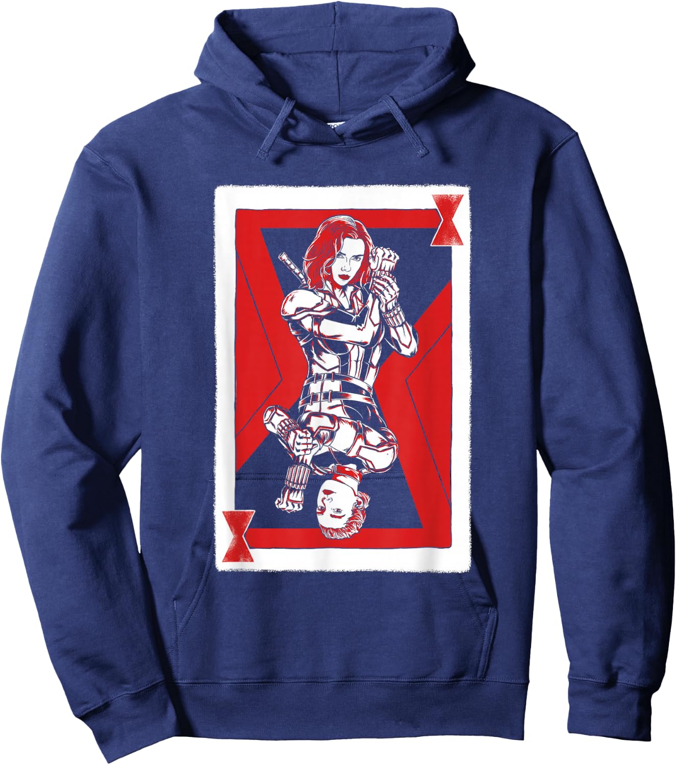 Marvel Black Widow Natasha and Yelena Playing Card Hoodie - Hoodie | Navy
