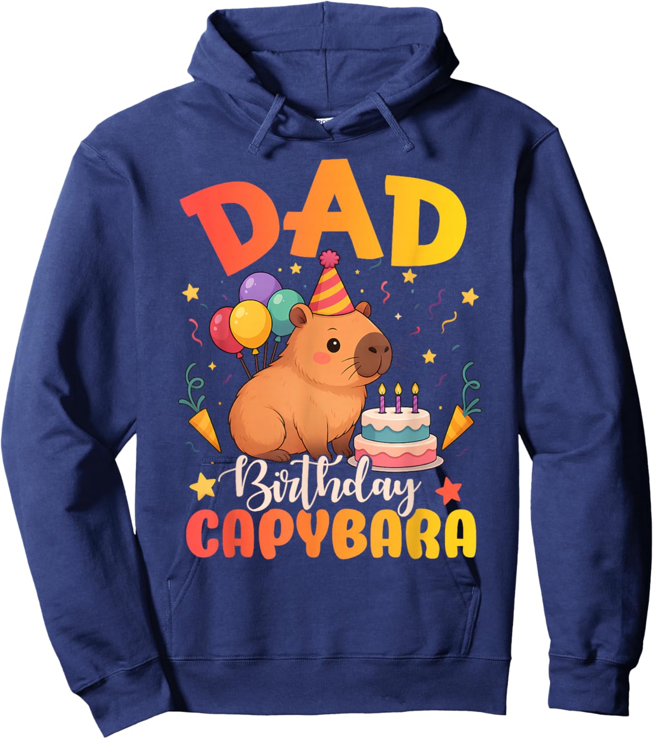 Dad of The Birthday Girl Capybara Bday Party Family Hoodie - Hoodie | Navy