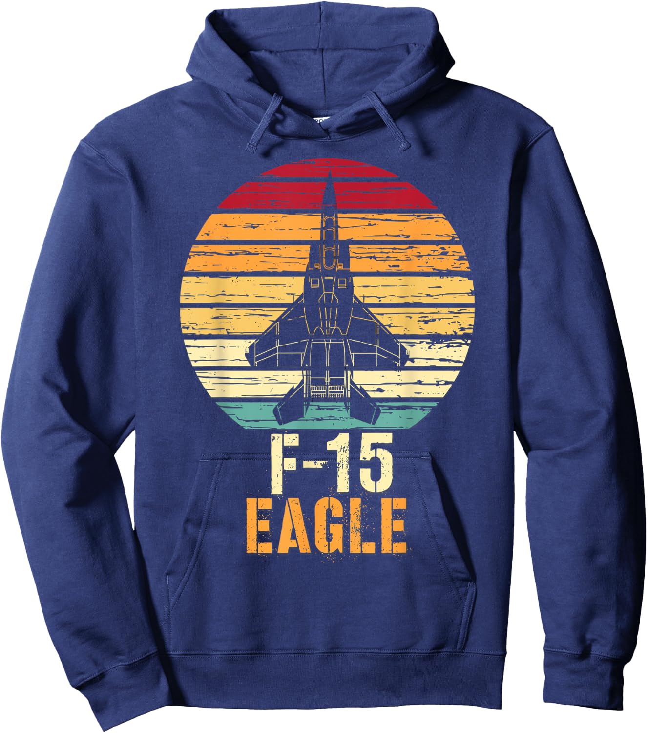 Vintage F-15 Eagle Fighter Jet Aviation Shirt Hoodie - Hoodie | Navy