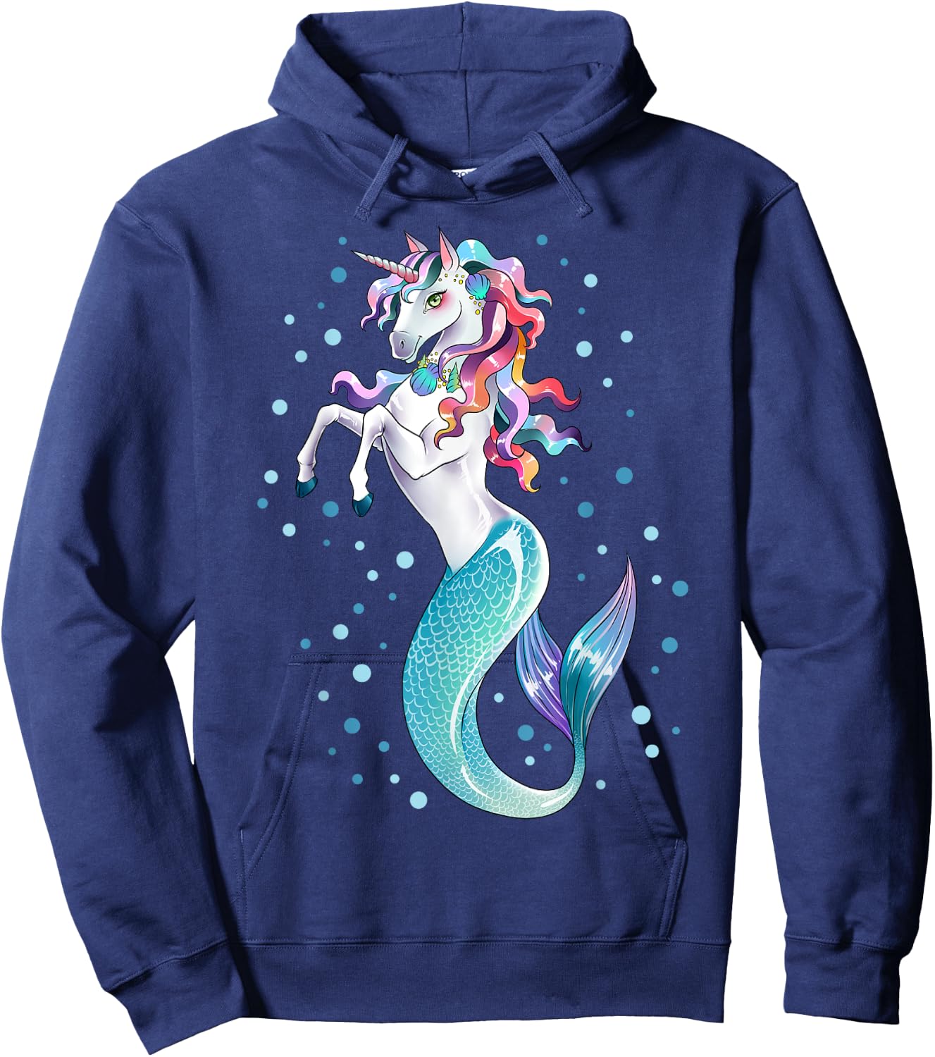 Unicorn Mermaid Mermicorn Girls Kids Women Rainbow Gifts Hoodie - Hoodie | Navy