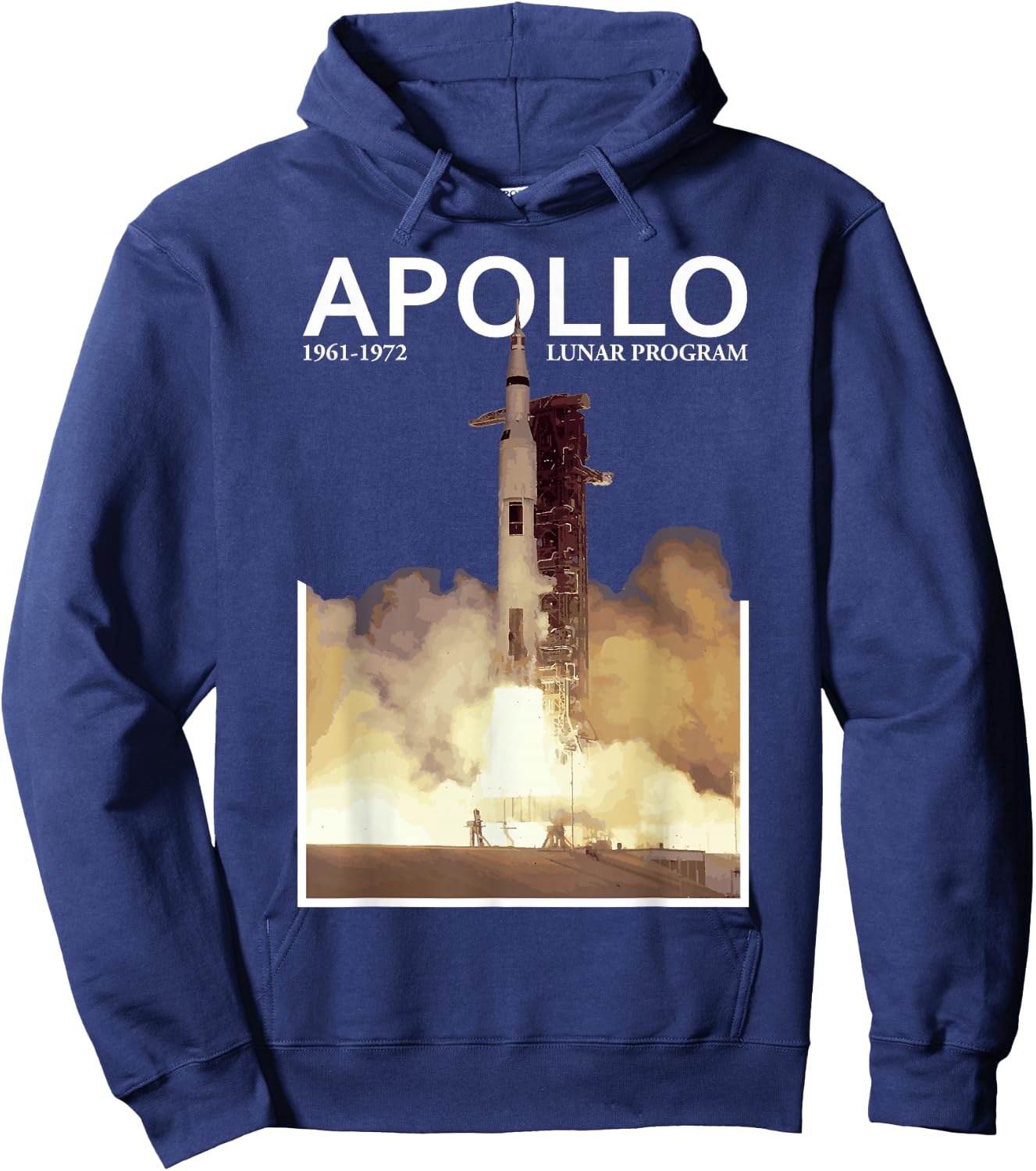 Apollo Lunar Gift Saturn V Rocket Moon Landing Hoodie - Hoodie | Navy