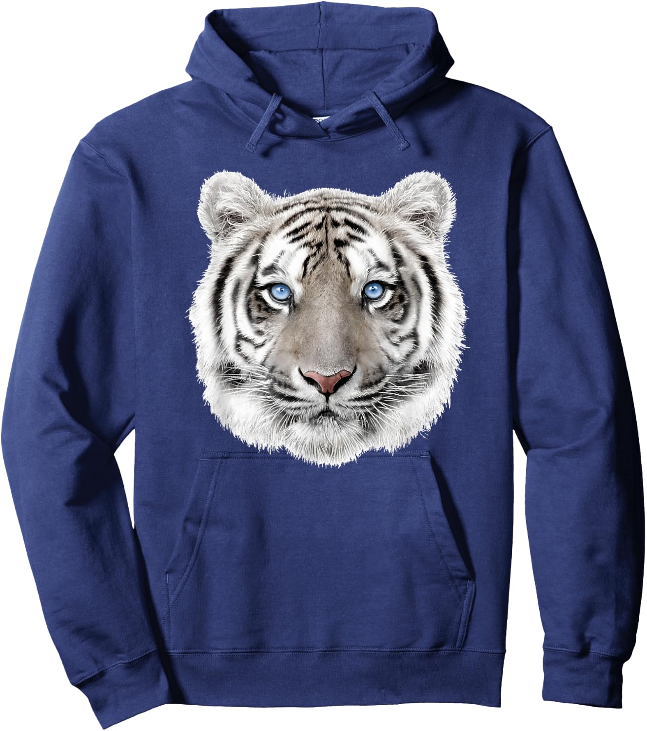 Bengal White Tiger Head Hoodie - Hoodie | Navy