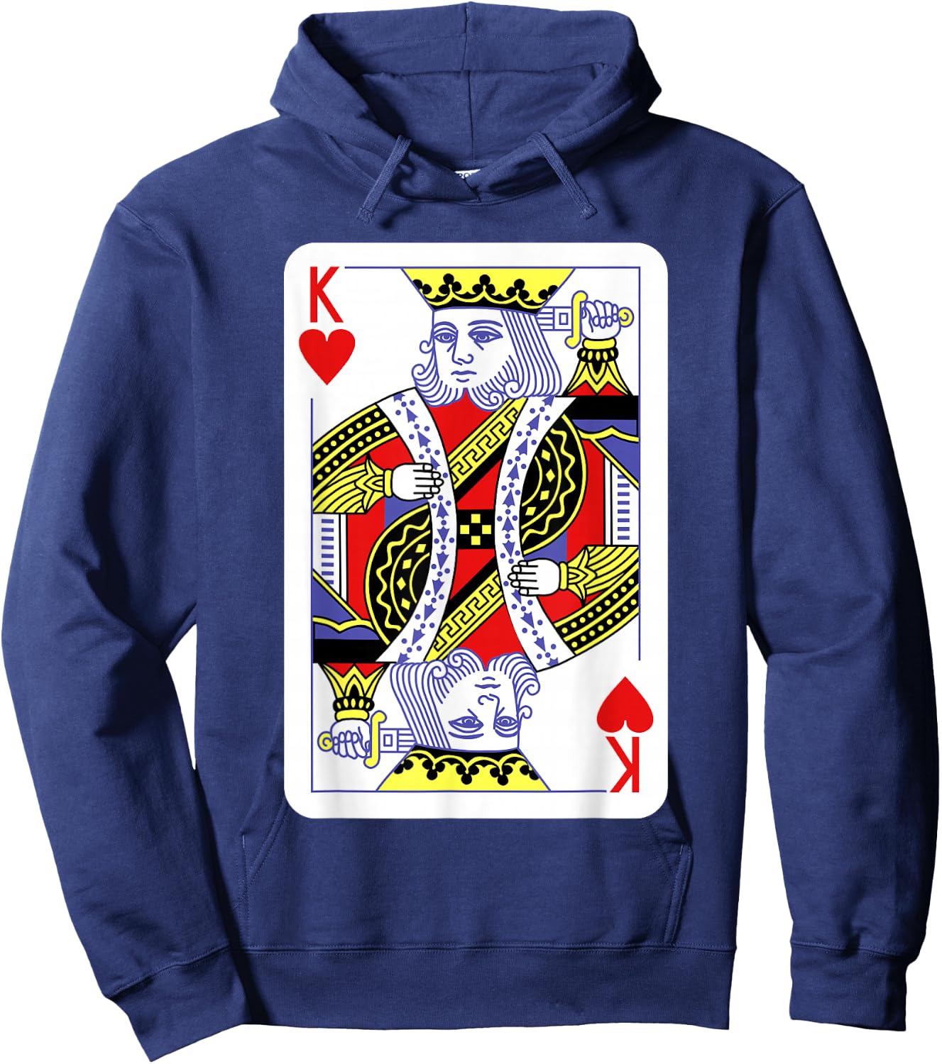 King of Hearts Playing Cards Halloween Costume Casino Easy Hoodie - Hoodie | Navy