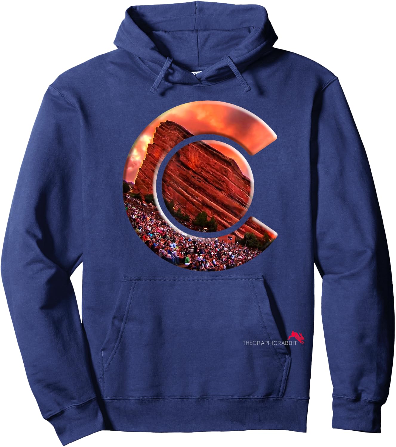 Red Rocks Amphitheater - Colorado State Flag Hoodie - Hoodie | Navy