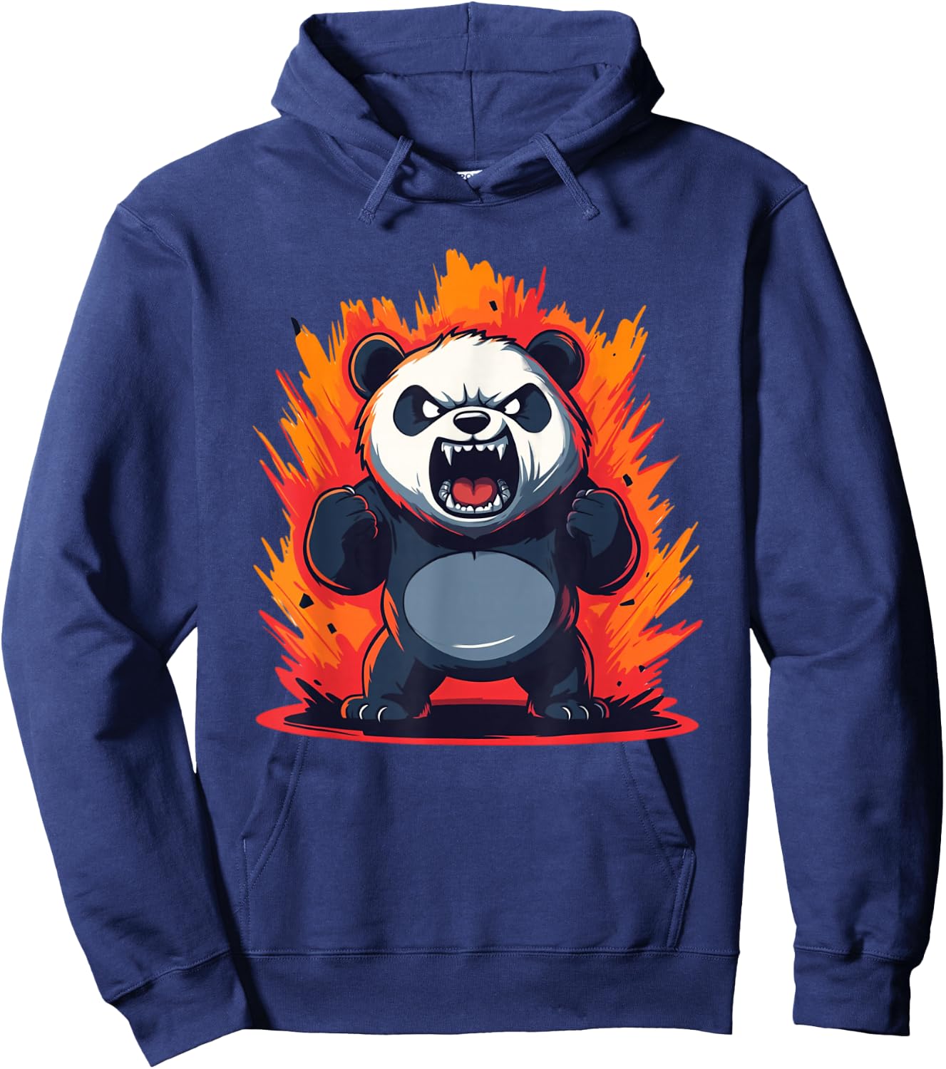 Panda Looking Angry Graphic Funny Panda Kawaii Hoodie - Hoodie | Navy