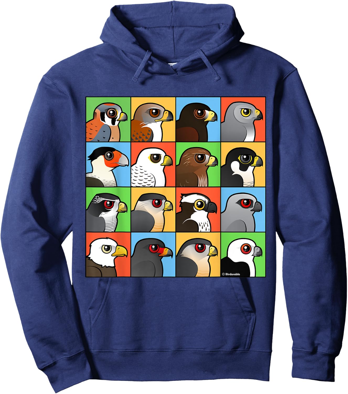 Birds of Prey with 16 Different Birdorable Raptors Hoodie - Hoodie | Navy