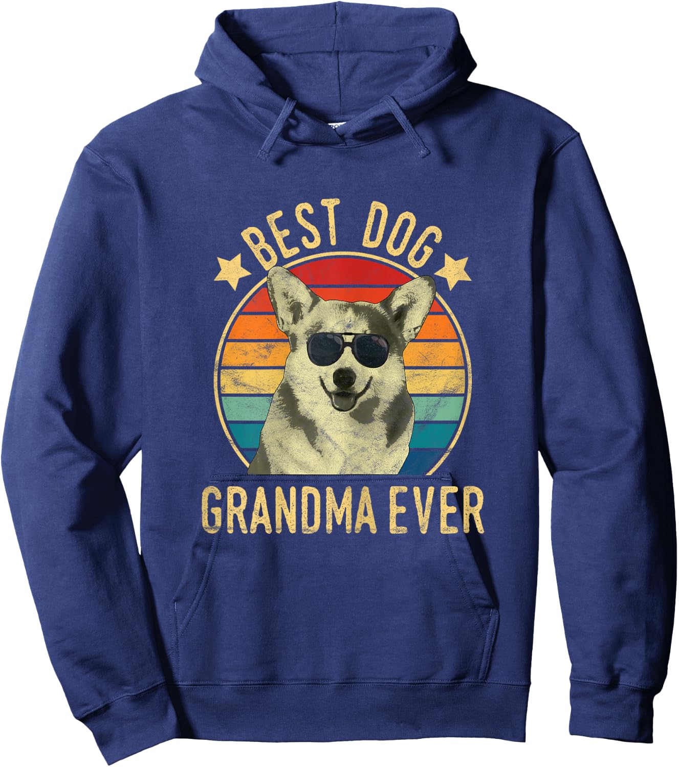 Best Dog Grandma Ever Cardigan Welsh Corgi Mother's Day Women Hoodie - Hoodie | Navy