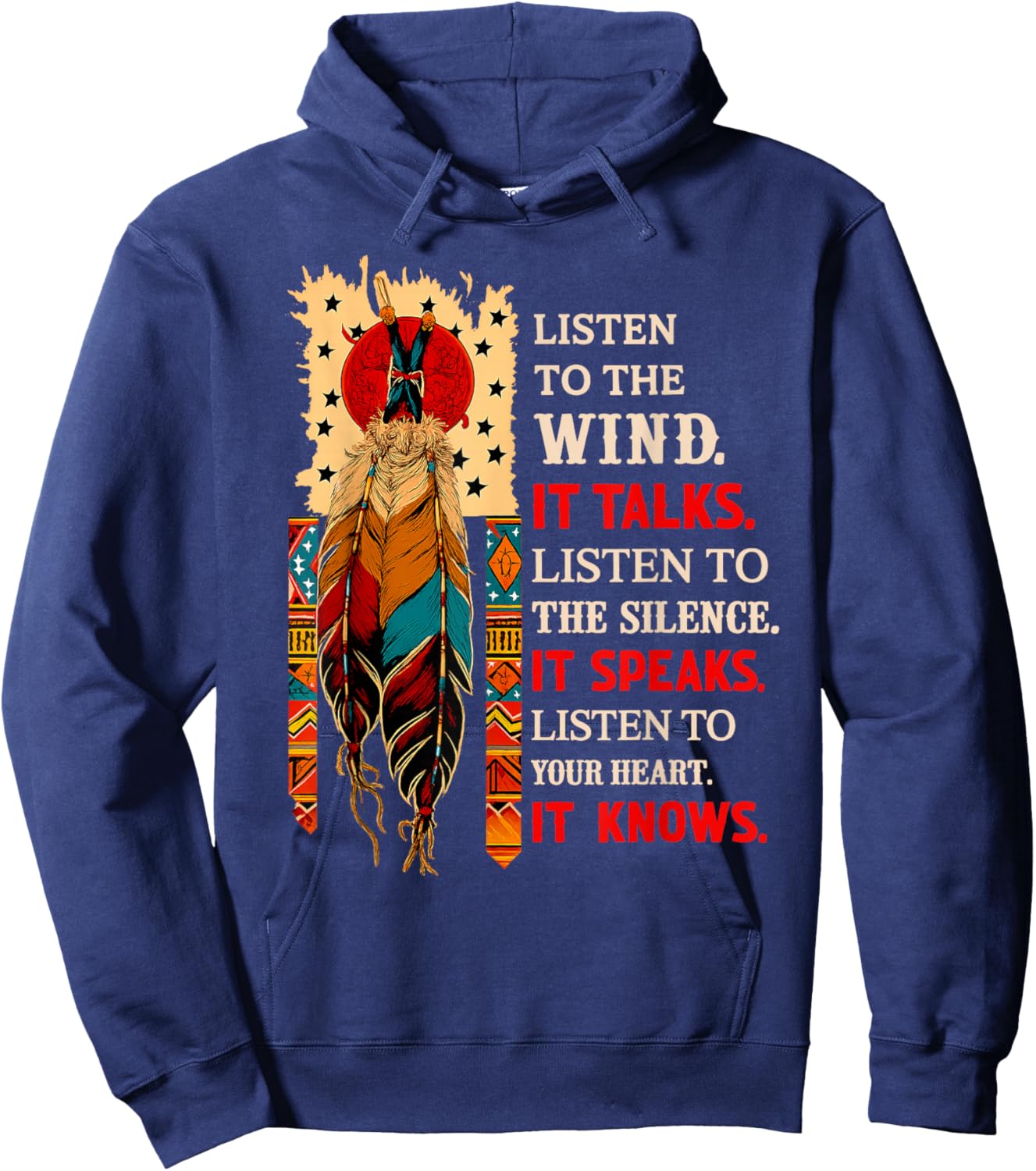 Listen to The Wind It Talks Listen to The Silence It Hoodie - Hoodie | Navy