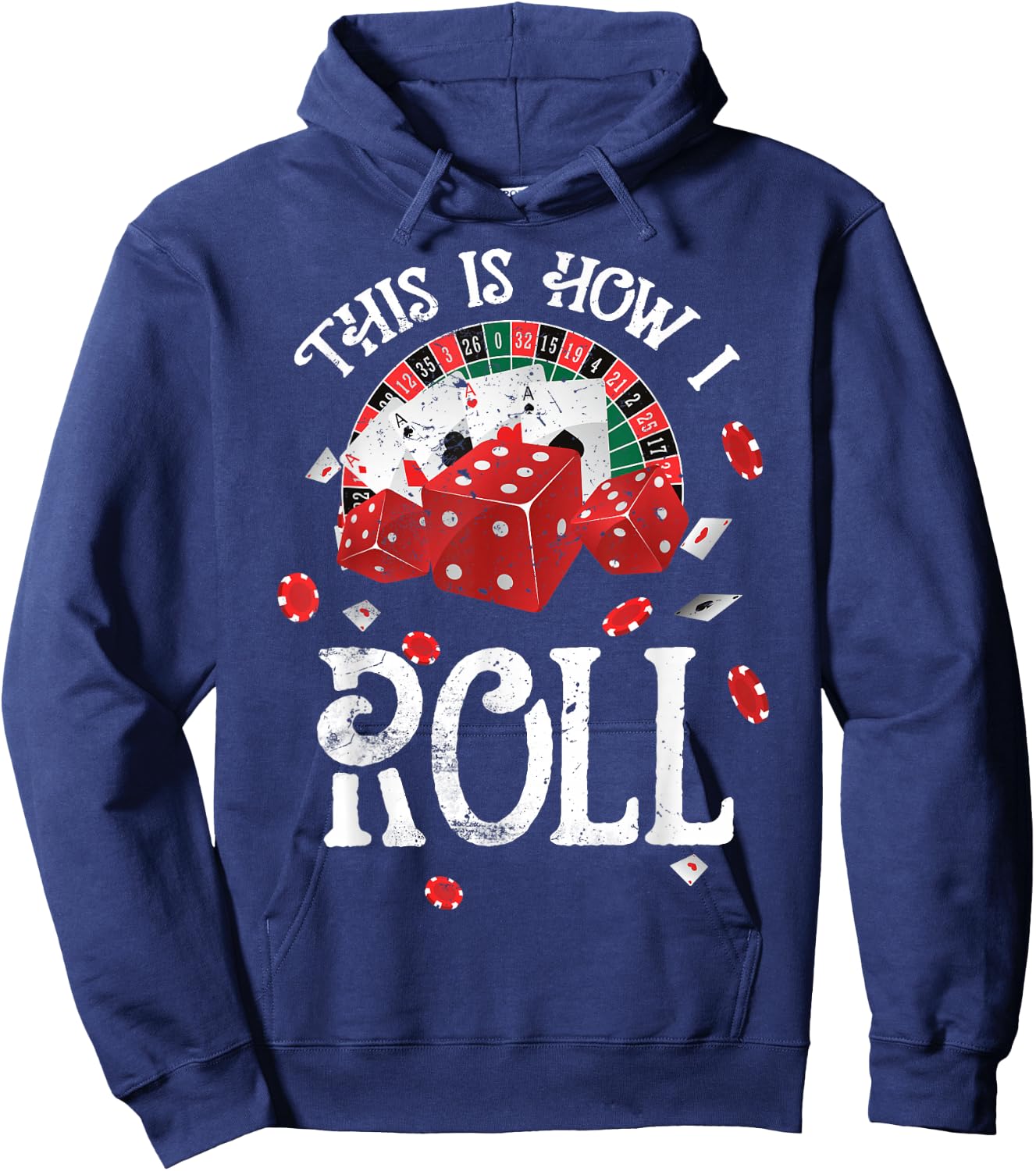 This Is How I Roll Craps Red Dice Casino Gambling Hoodie - Hoodie | Navy