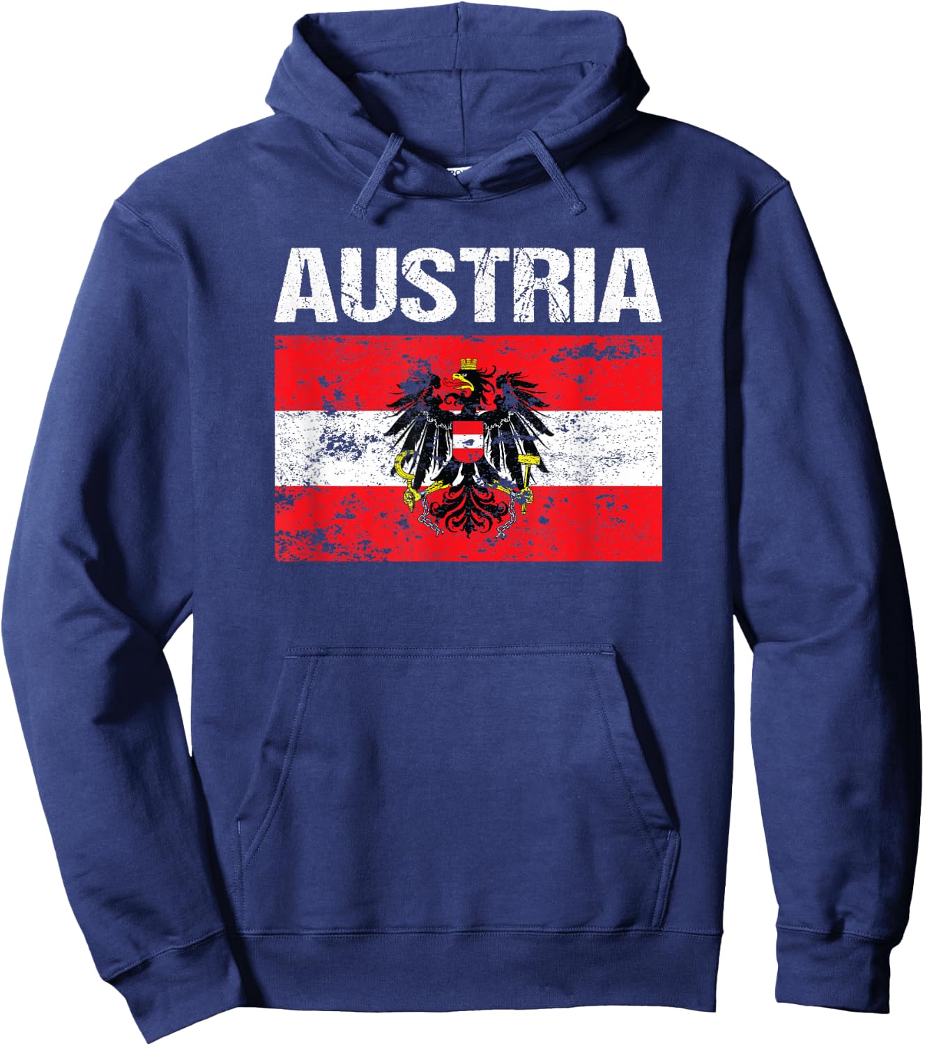 Austrian Flag Austria Vienna Land der Berge Eagle T Shirt Hoodie - Hoodie | Navy
