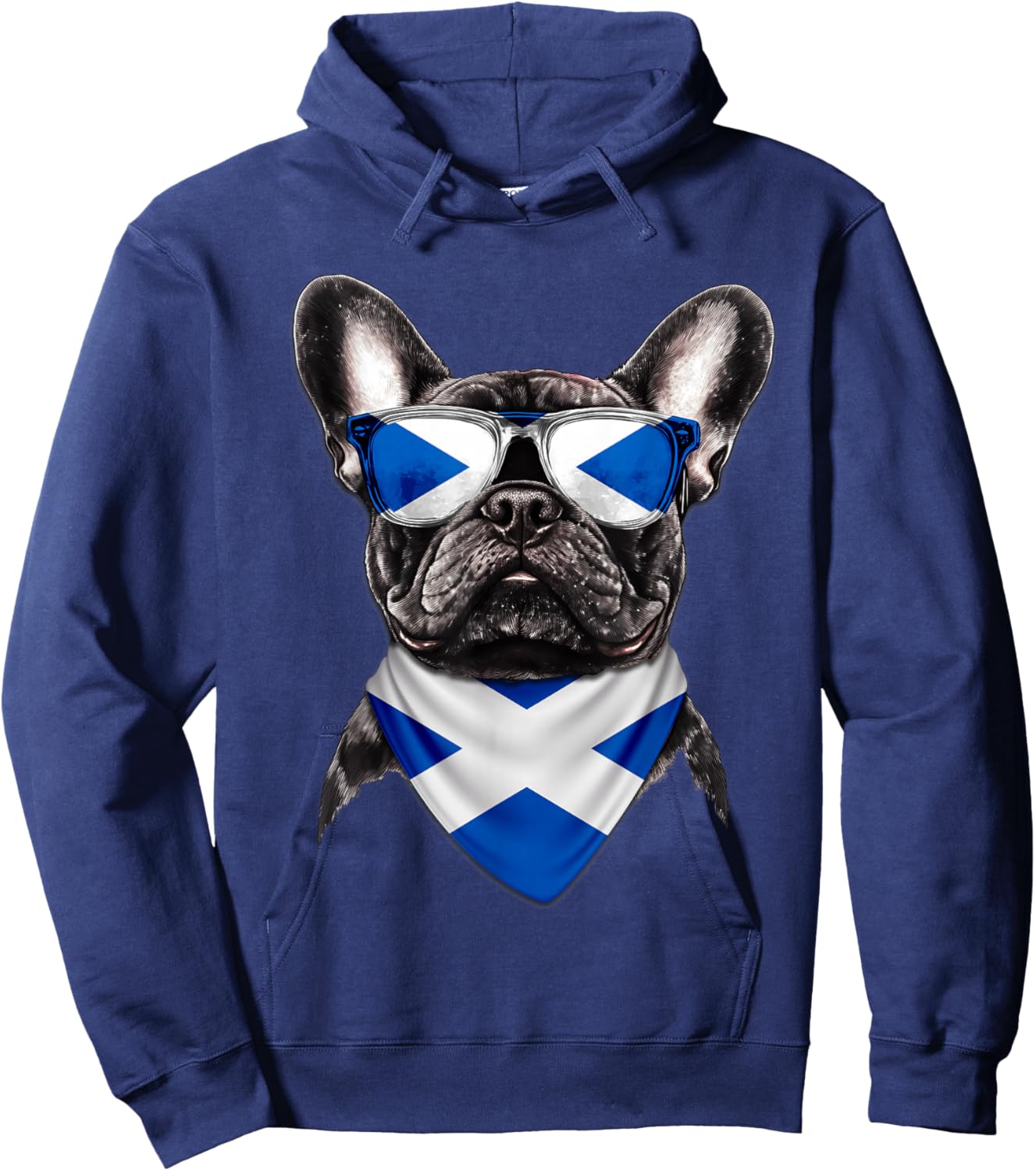 Scottish Flag American French Bulldog Heritage Scotland Hoodie - Hoodie | Navy