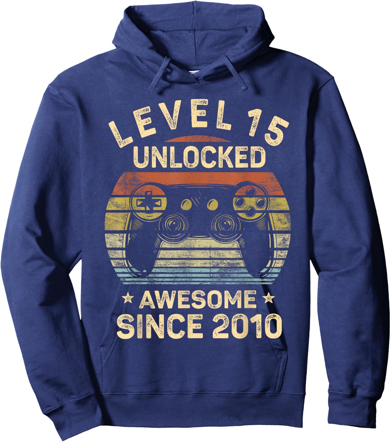 Level 15 Unlocked 15th Birthday 15 Year Old Gifts Gamer Bday Hoodie - Hoodie | Navy