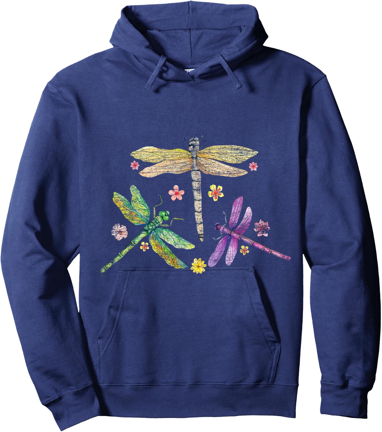 Dragonfly Shirts -Adults Black Modern Dragonfly Hoodie - Hoodie | Navy