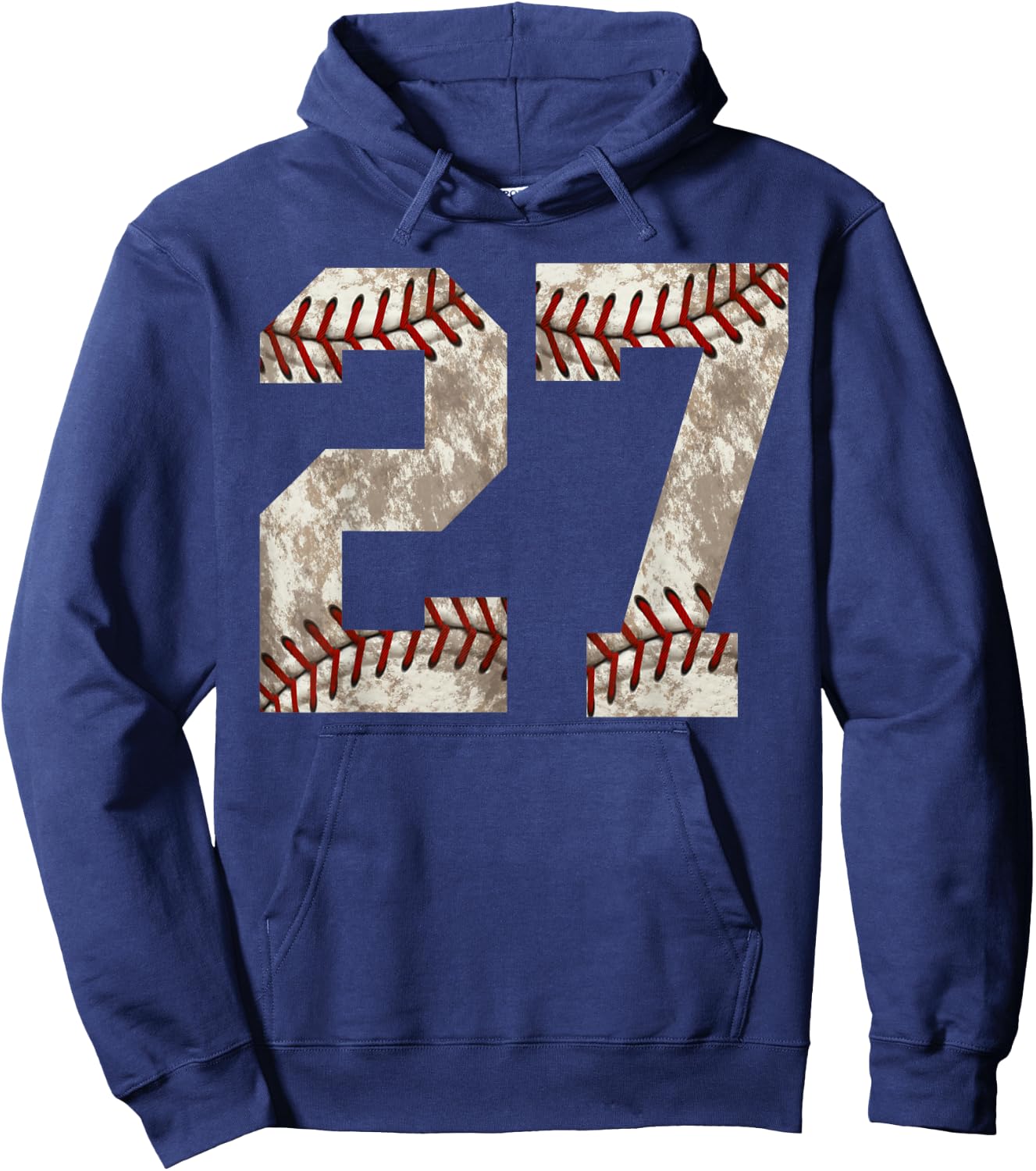 Baseball Player Jersey Number 27 Vintage Distressed Gift Hoodie - Hoodie | Navy