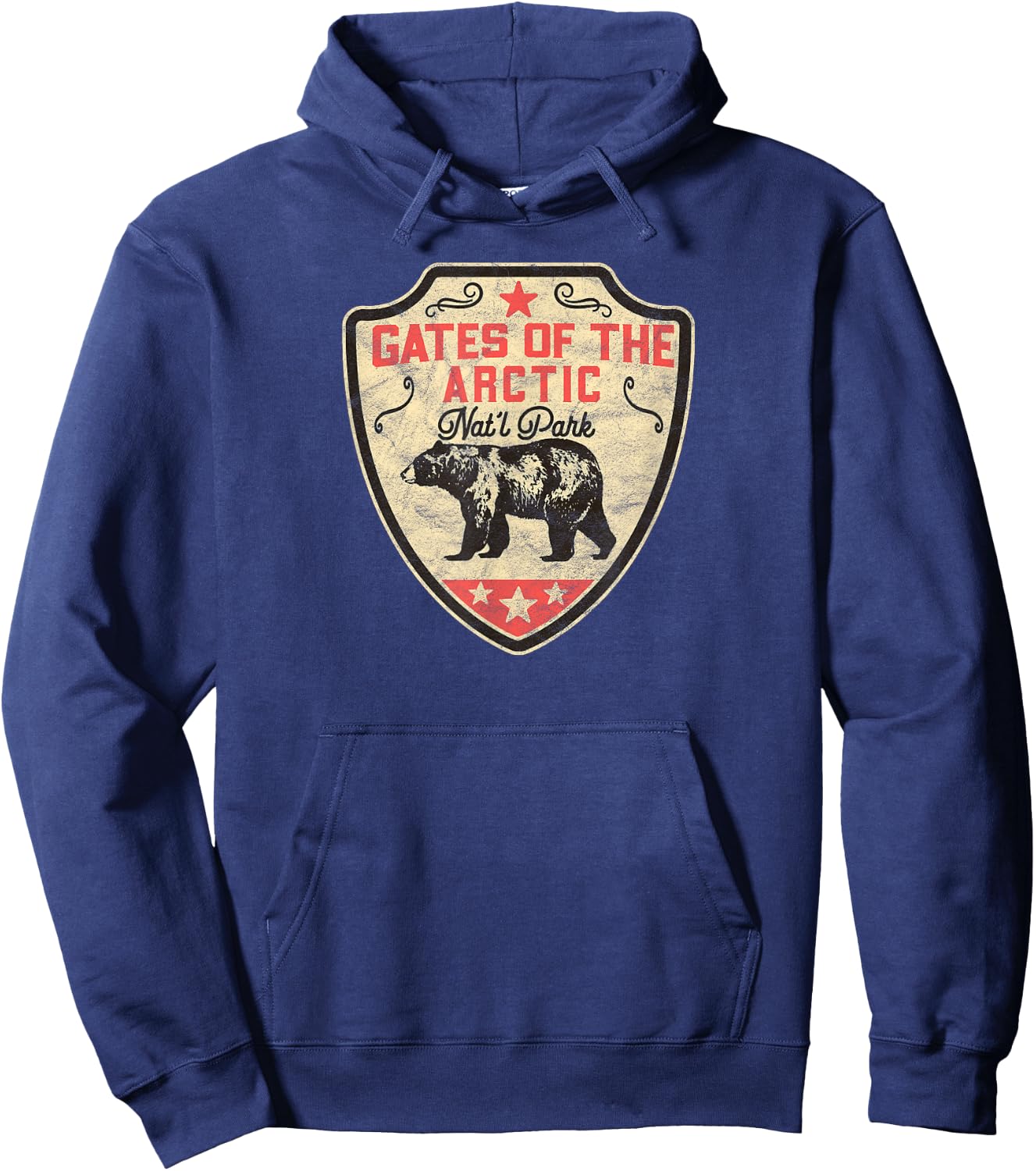 Gates Of The Arctic National Park Grizzly Bear Vintage Shirt Hoodie - Hoodie | Navy