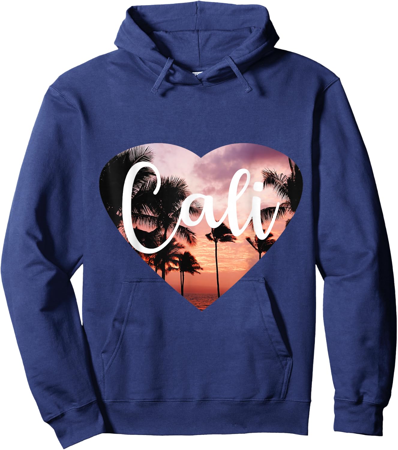 Premium California Cali Heart Hoodie - Hoodie | Navy