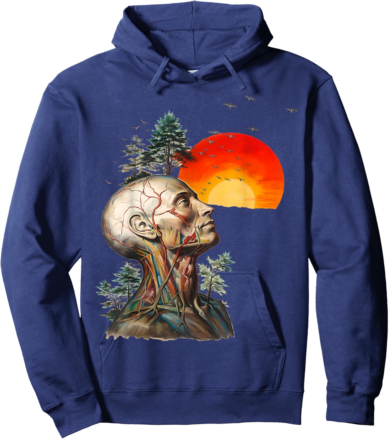 Funny Hangover Hangover Human Tree Graphic Hangover Hoodie - Hoodie | Navy