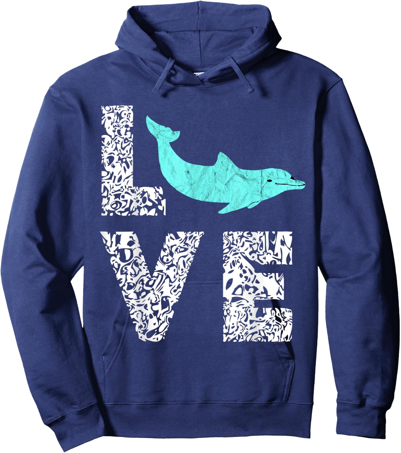 Dolphin Love Ocean Sea Life Mammals Sweet Gifts Hoodie - Hoodie | Navy