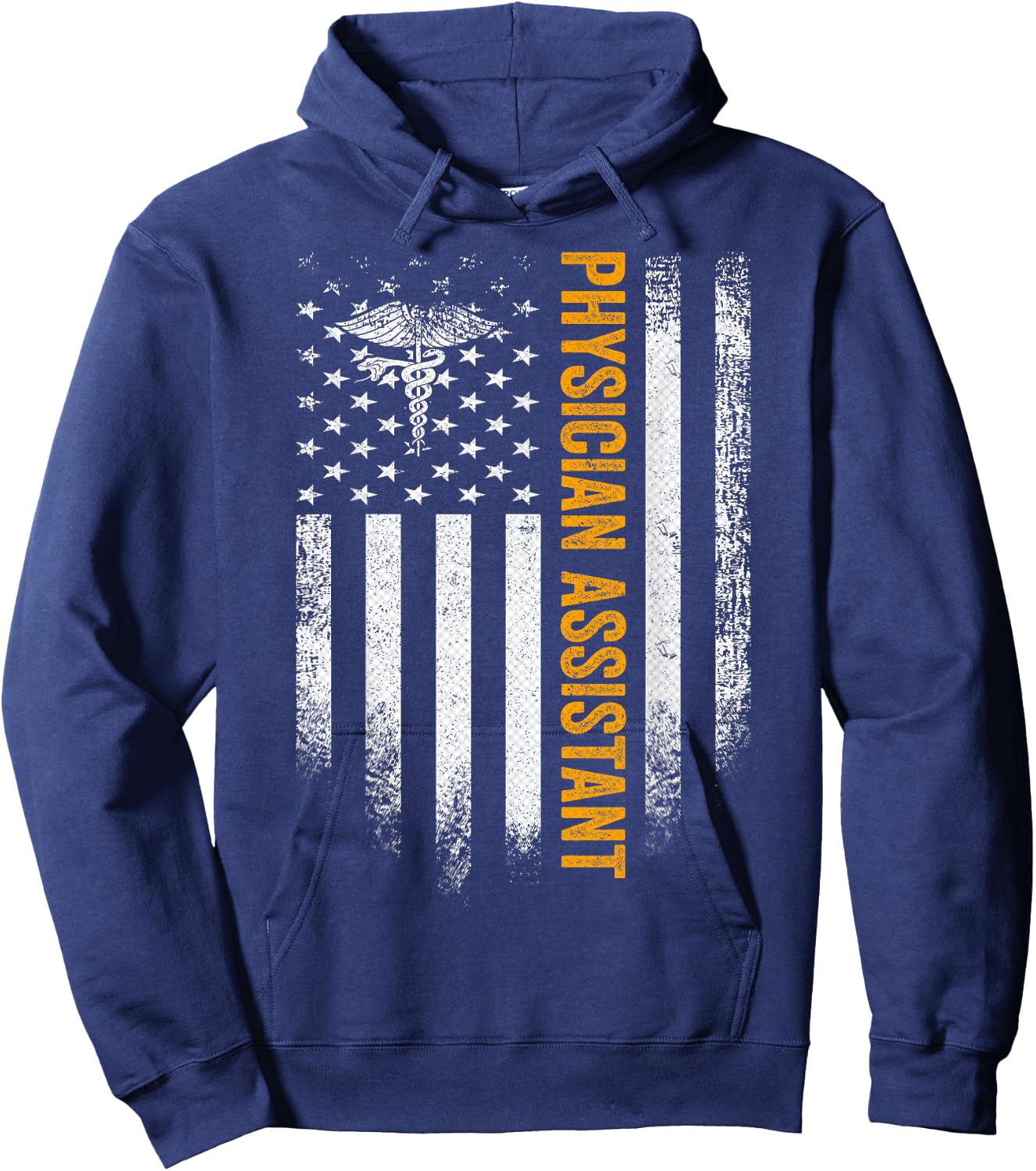 Vintage USA Physician Assistant American Flag Hoodie - Hoodie | Navy