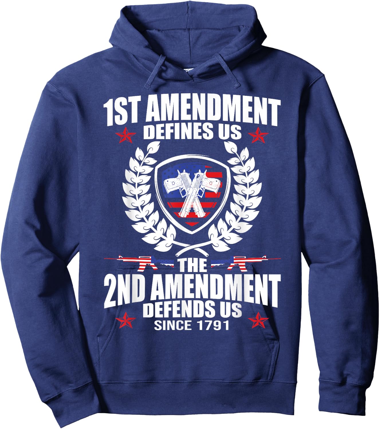 First Amendment Defines Us The Second Defends Gun Te Hoodie - Hoodie | Navy