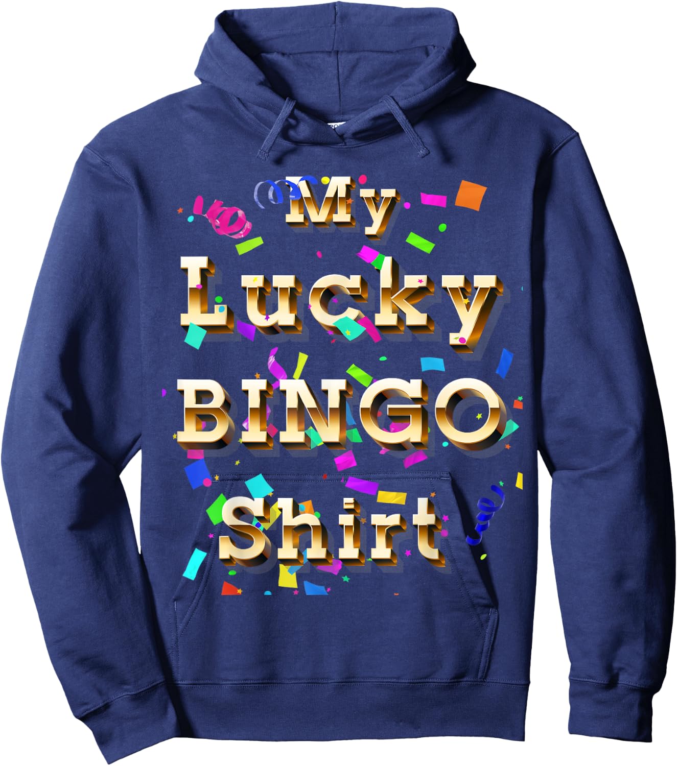 Lucky Bingo Night Shirt Good Luck Charm for Grandma Gamblers Hoodie - Hoodie | Navy