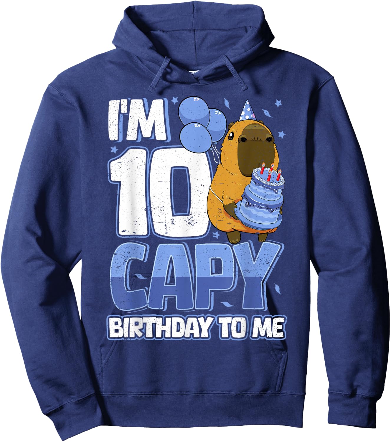 10 Years Capy Birthday to me Boys 10th Birthday Capybara Hoodie - Hoodie | Navy