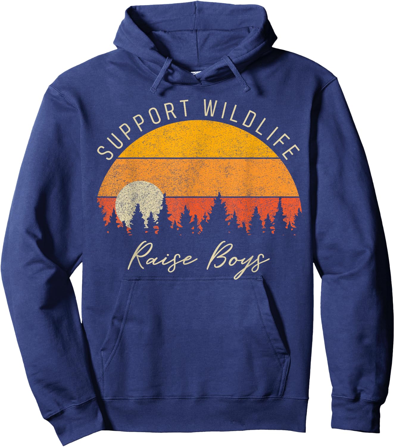 Funny Busy Mom Raising Boys Wildlife Novelty Gift Hoodie - Hoodie | Navy