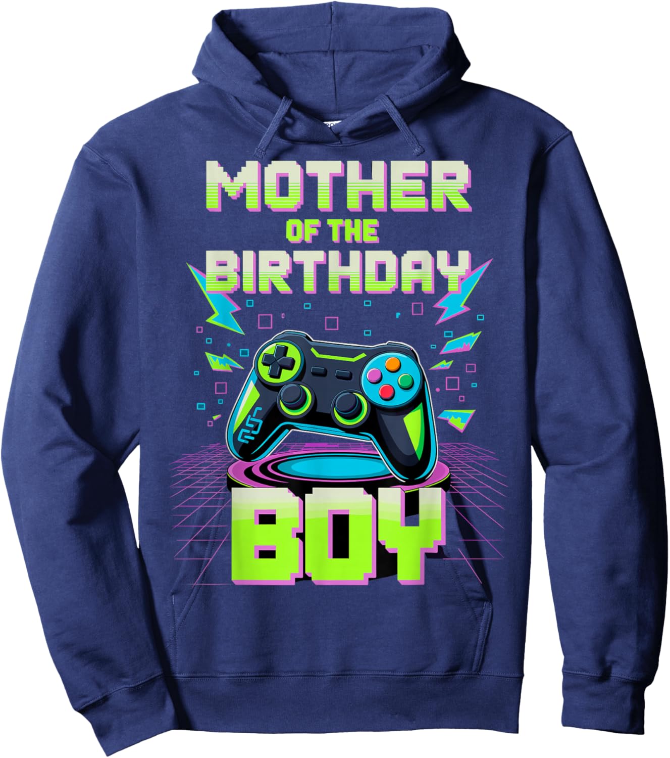 Mother Mom of the Birthday Boy Video Game Controler Gamer Hoodie - Hoodie | Navy