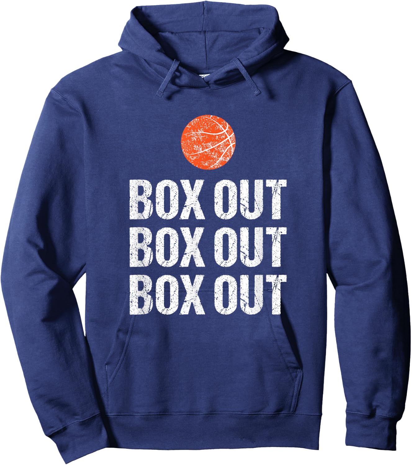 Funny Basketball Coach Box Out Quote Grunge Graphic Hoodie - Hoodie | Navy