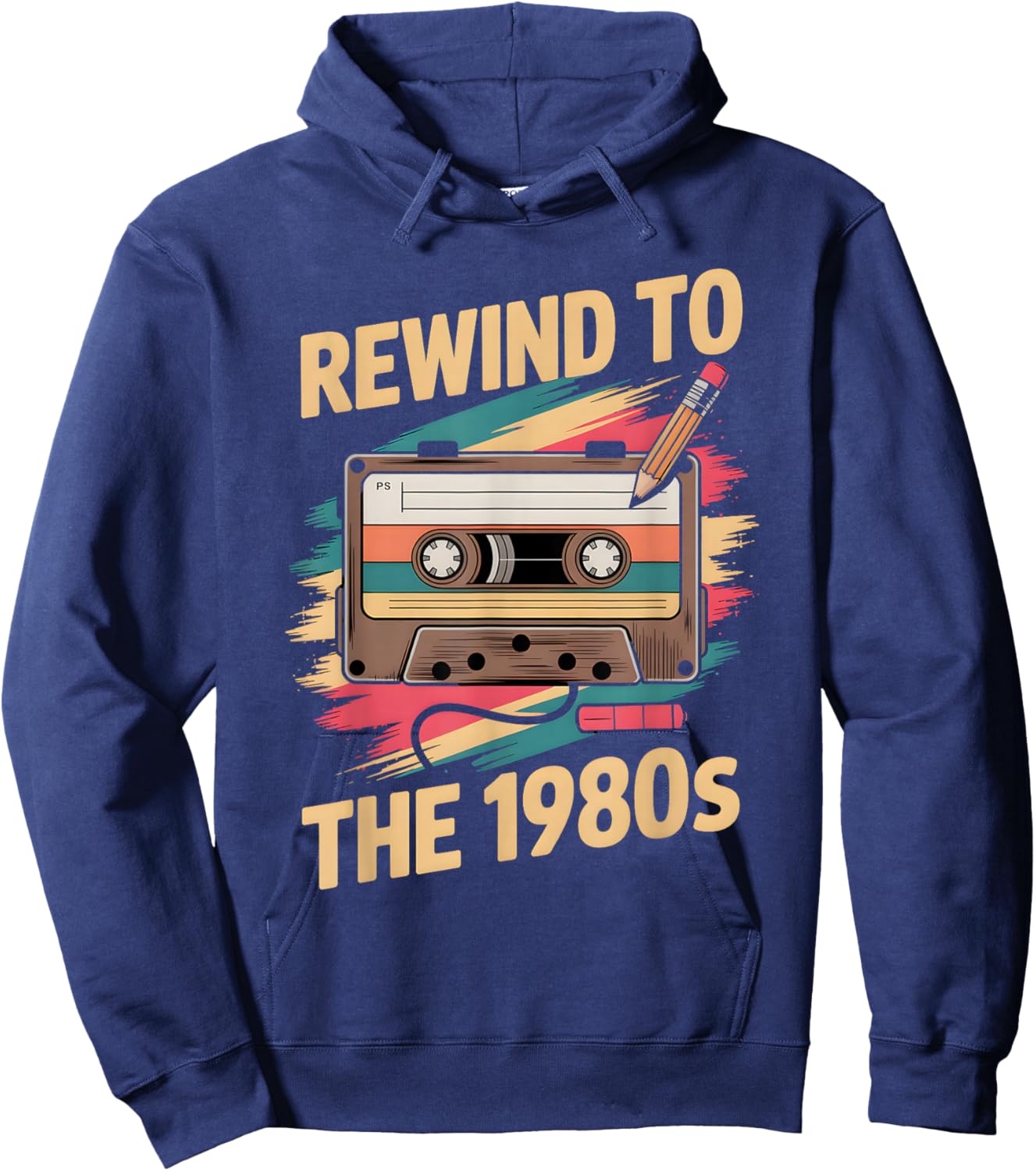 Funny 1980s Retro Cassette Tape 80s Reunion Men Women Hoodie - Hoodie | Navy