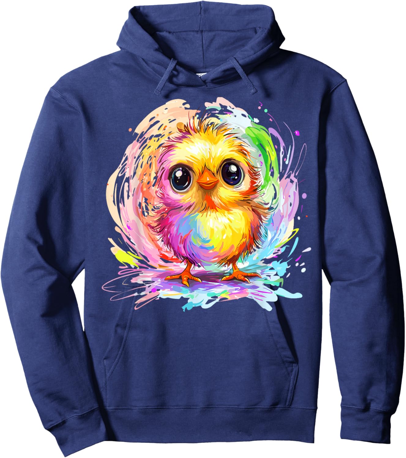 Cute Colorful Chick Rainbow Splash Hoodie - Hoodie | Navy