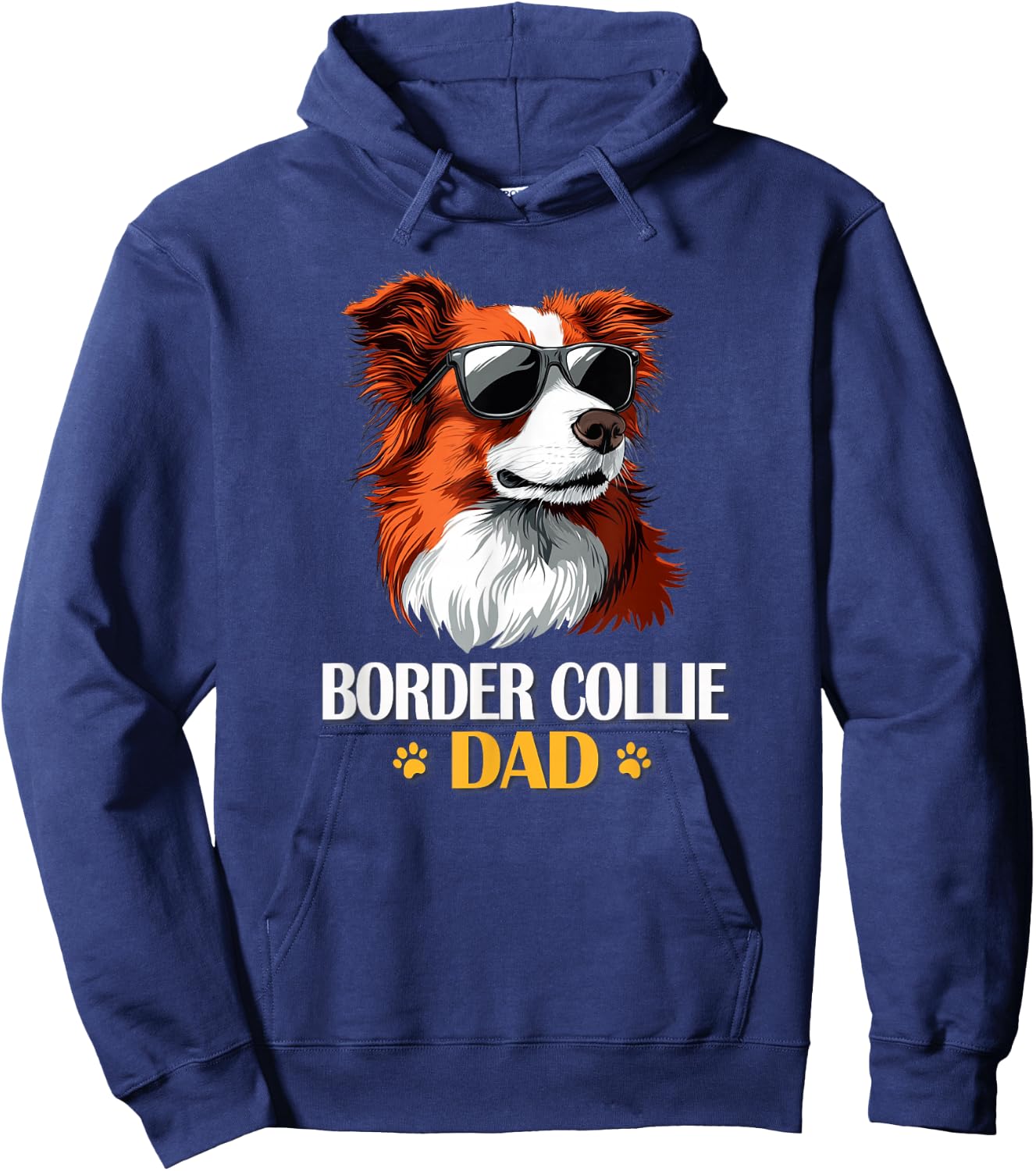 Funny Cool Sunglasses Red Border Collie Dad Lover Hoodie - Hoodie | Navy