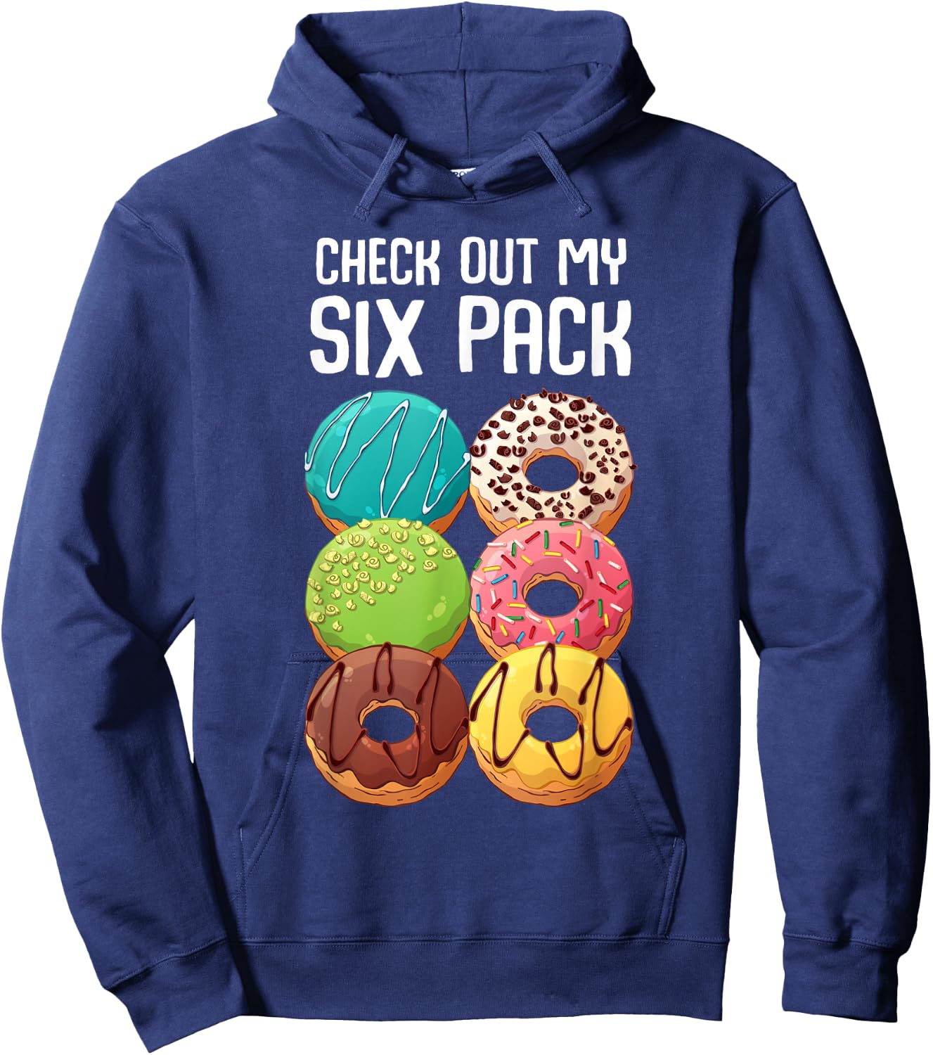 Check Out My Six Pack Donut - Funny Gym Hoodie - Hoodie | Navy
