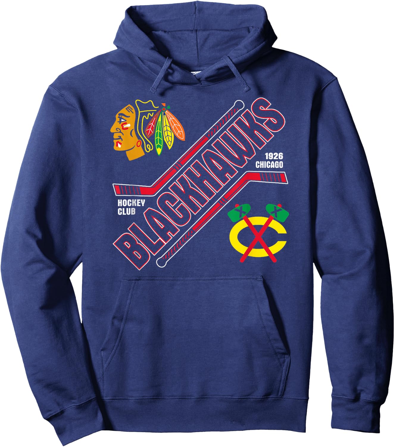 Chicago Blackhawks Force Black Officially Licensed Hoodie - Hoodie | Navy