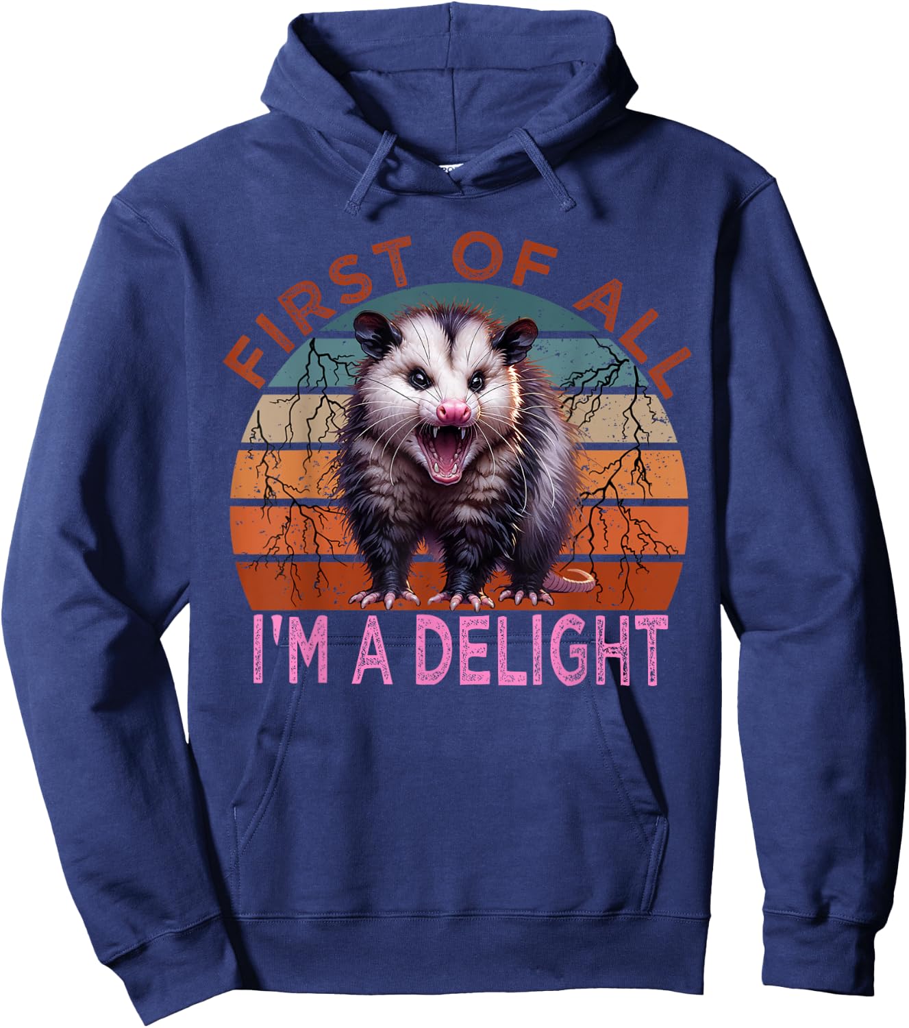 First of all I'm a Delight Sarcastic Angry Possum Lover Hoodie - Hoodie | Navy